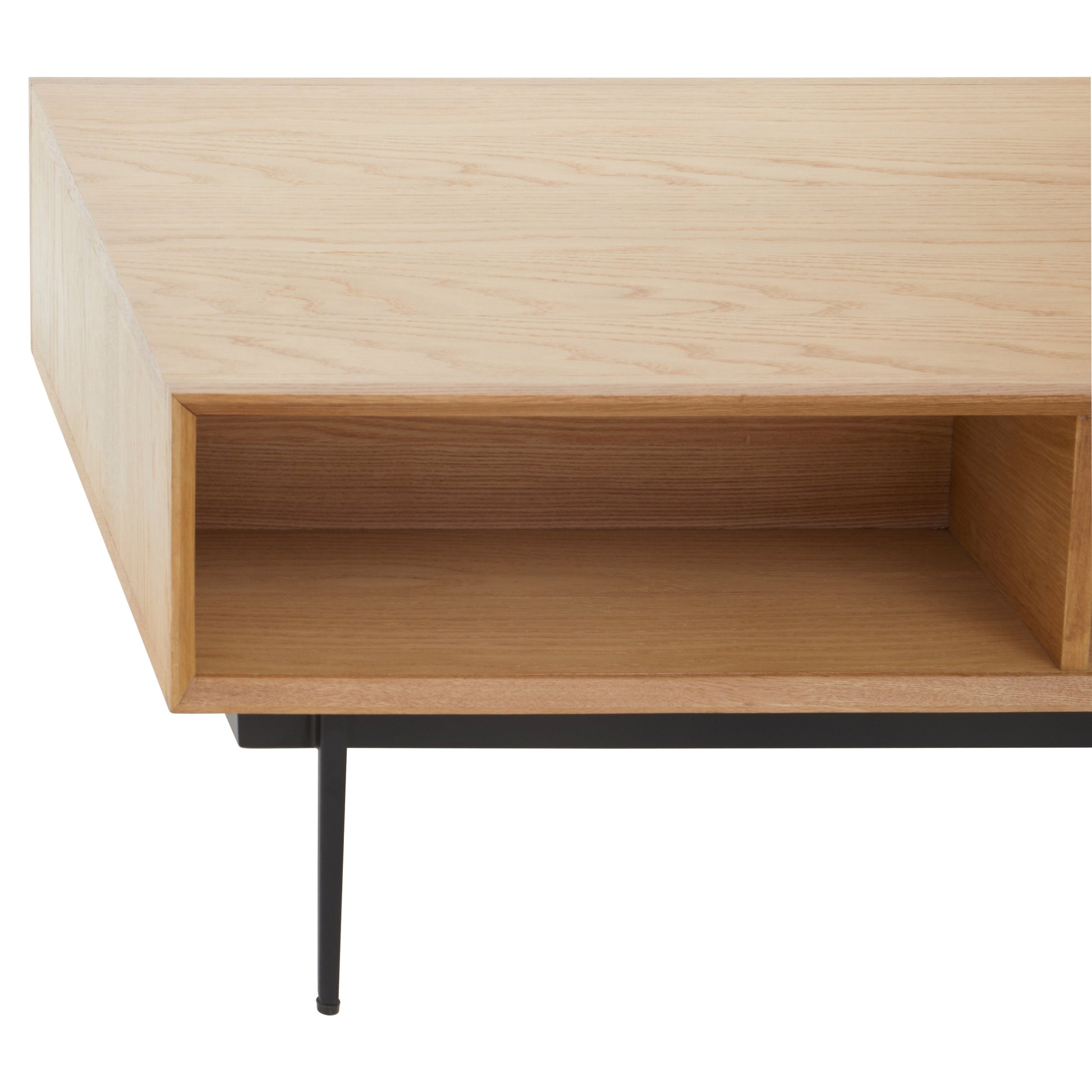 Azara Natural Finish Coffee Table with Drawers  Nicholas John Interiors