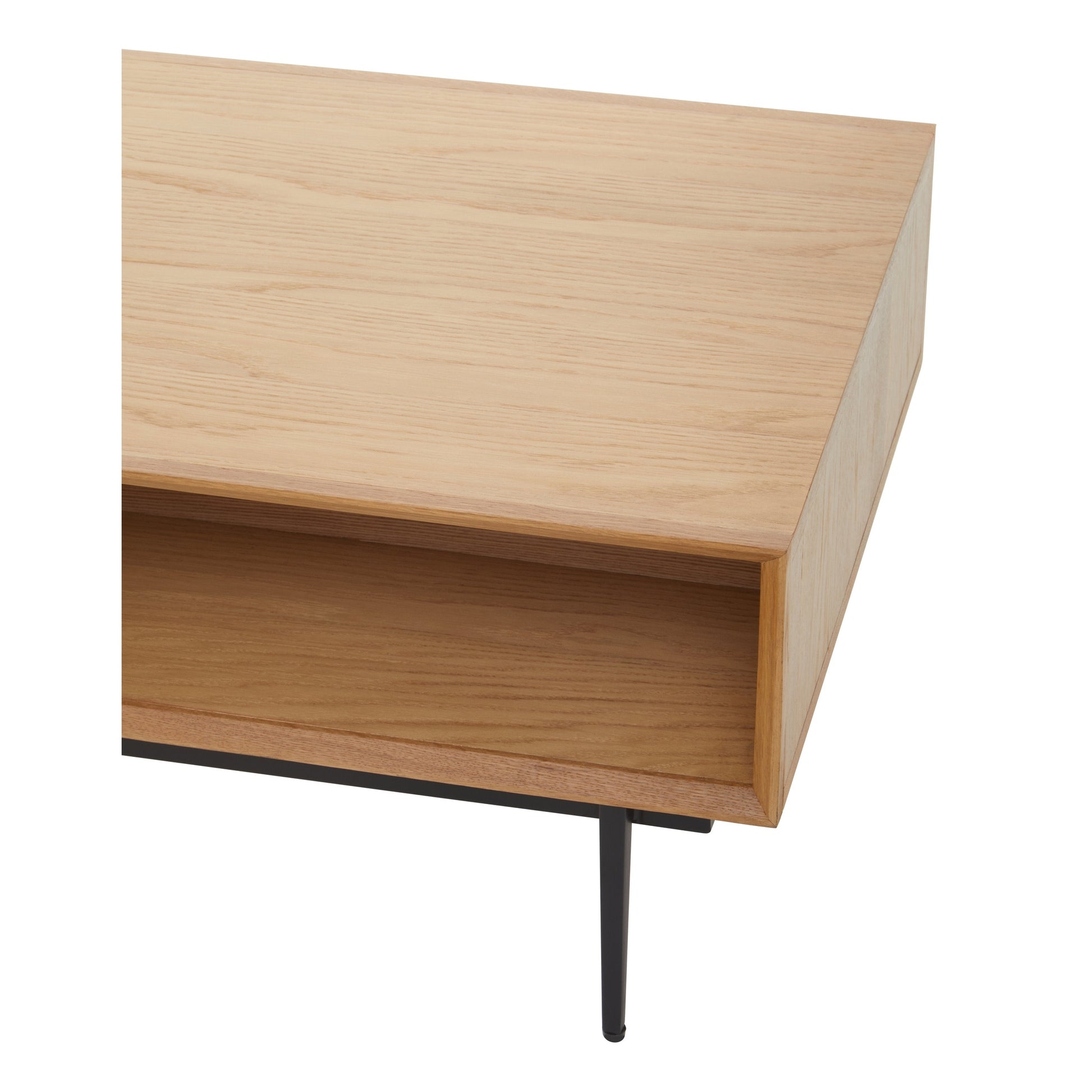 Azara Natural Finish Coffee Table with Drawers  Nicholas John Interiors