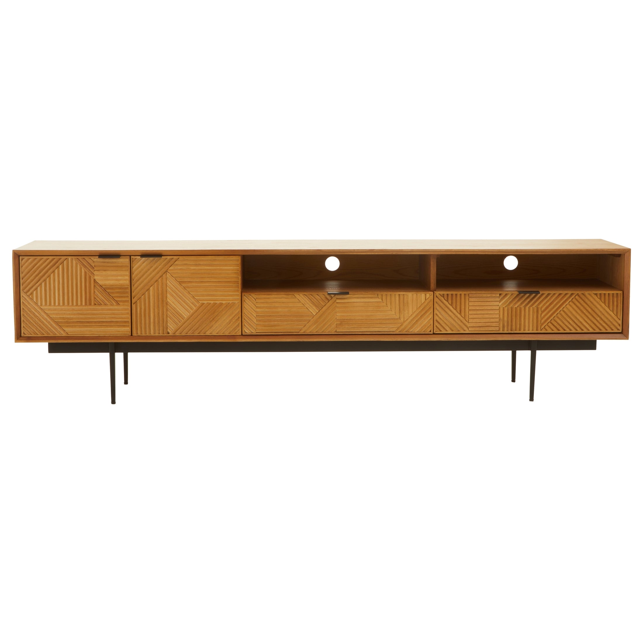 Azara Natural Finish Media Unit  Nicholas John Interiors