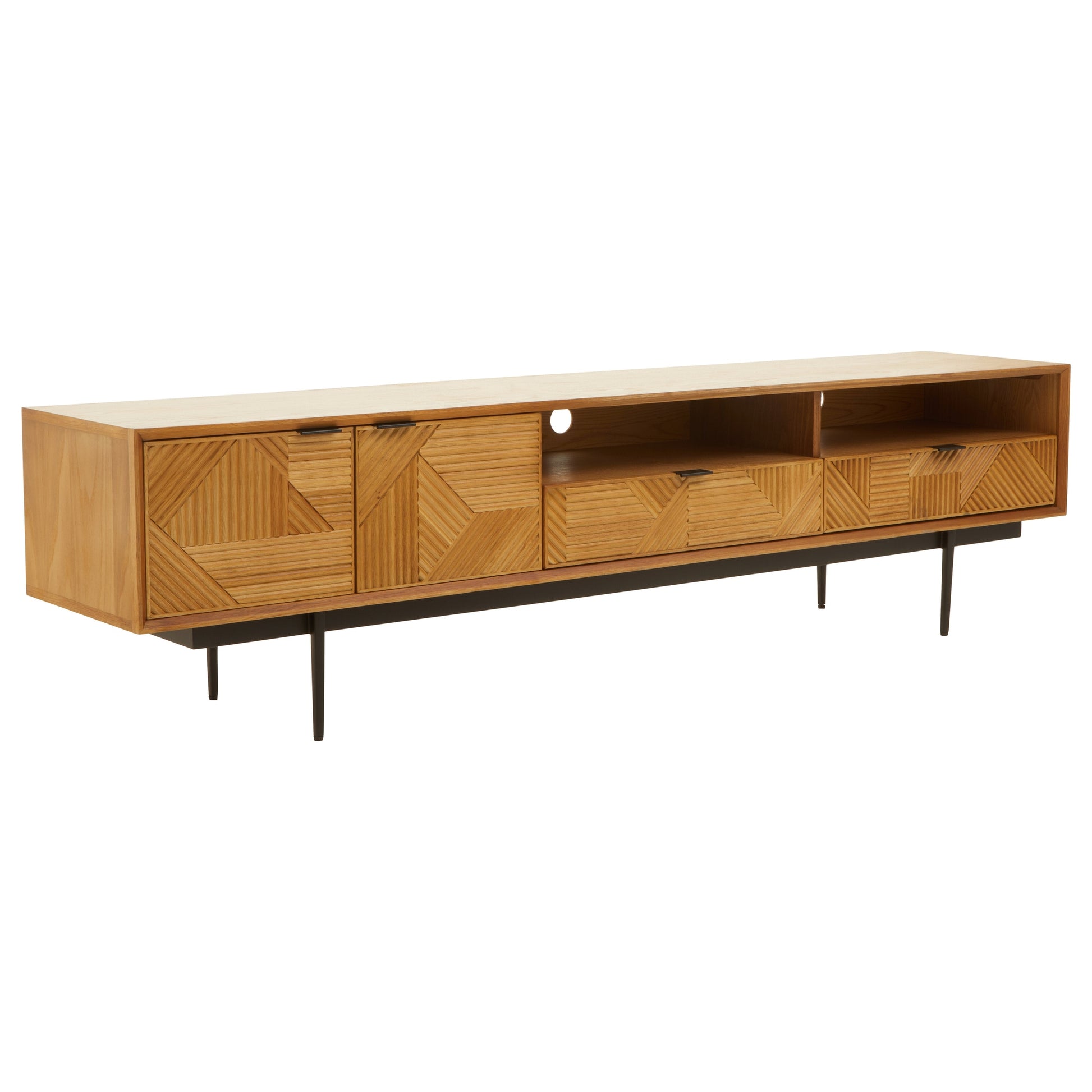Azara Natural Finish Media Unit  Nicholas John Interiors