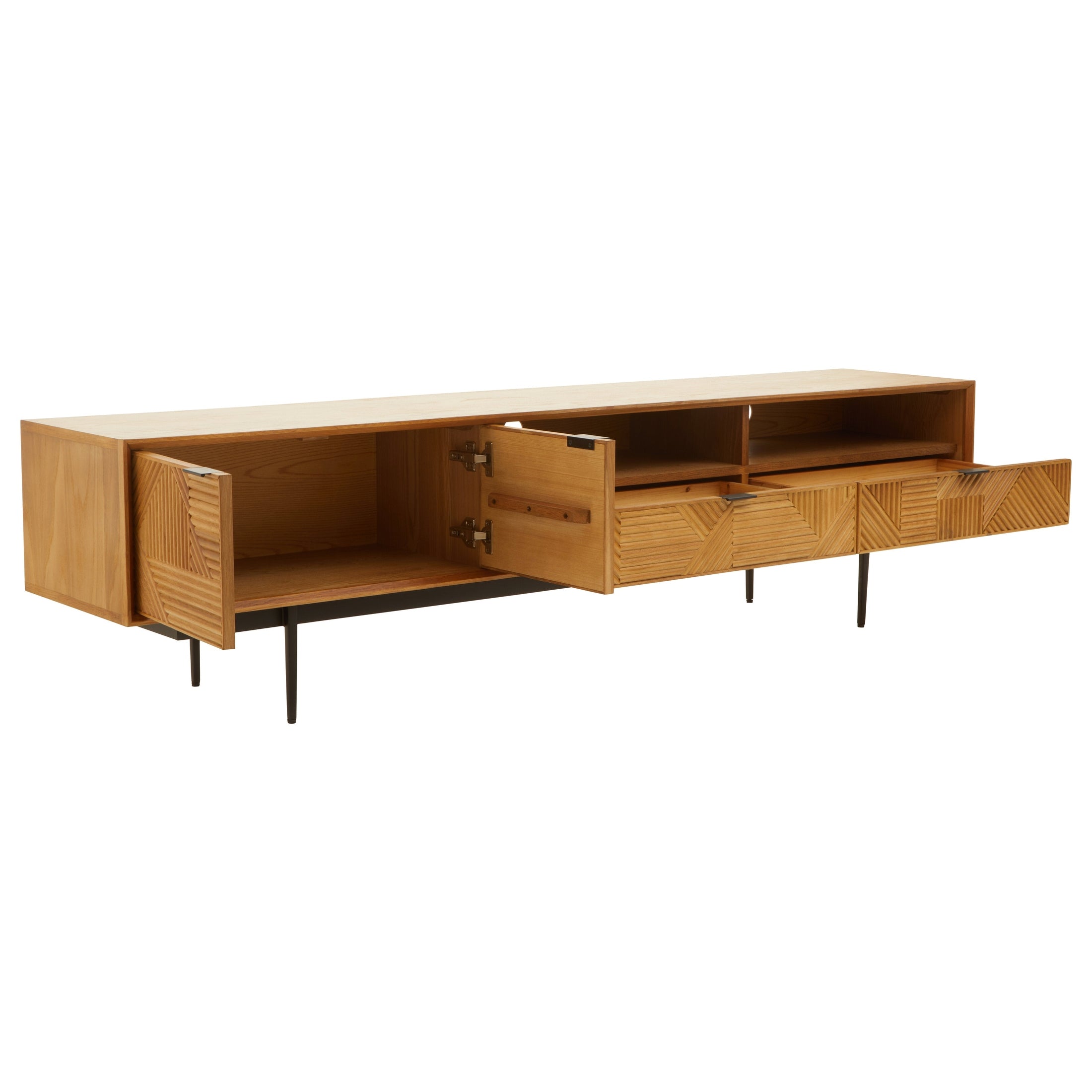 Azara Natural Finish Media Unit  Nicholas John Interiors