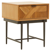 Azara Natural Finish Side Table with 1 Drawer  Nicholas John Interiors
