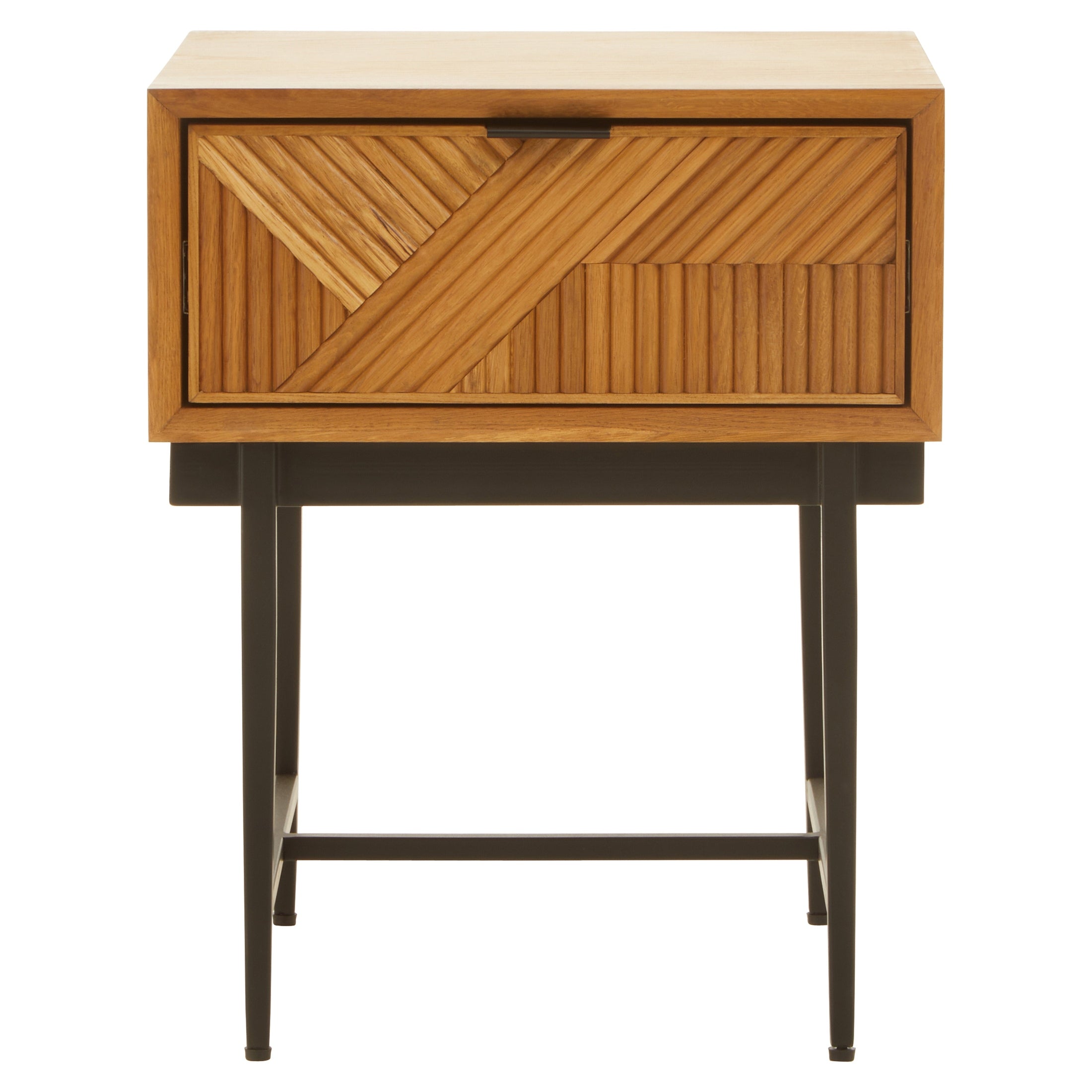 Azara Natural Finish Side Table with 1 Drawer  Nicholas John Interiors