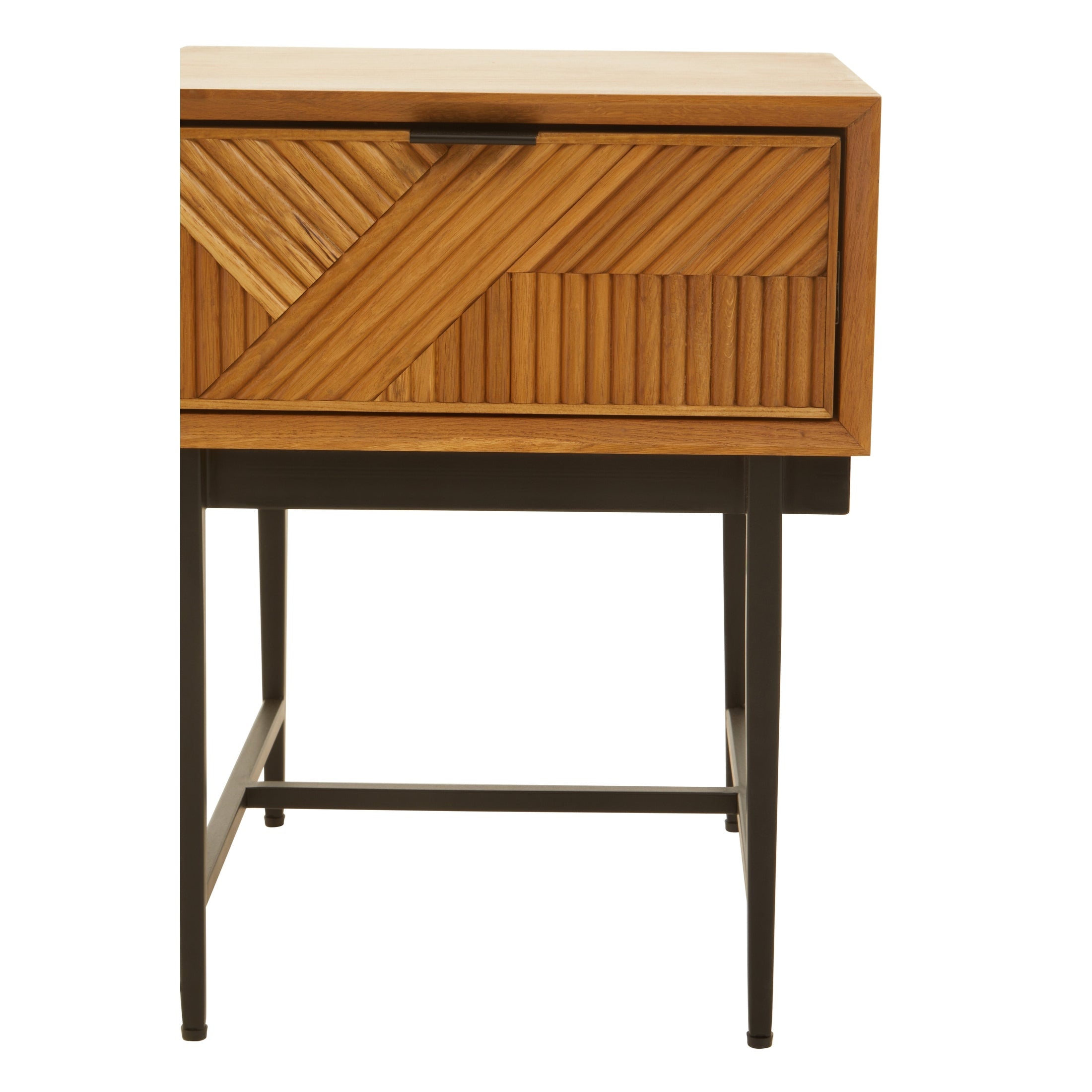 Azara Natural Finish Side Table with 1 Drawer  Nicholas John Interiors