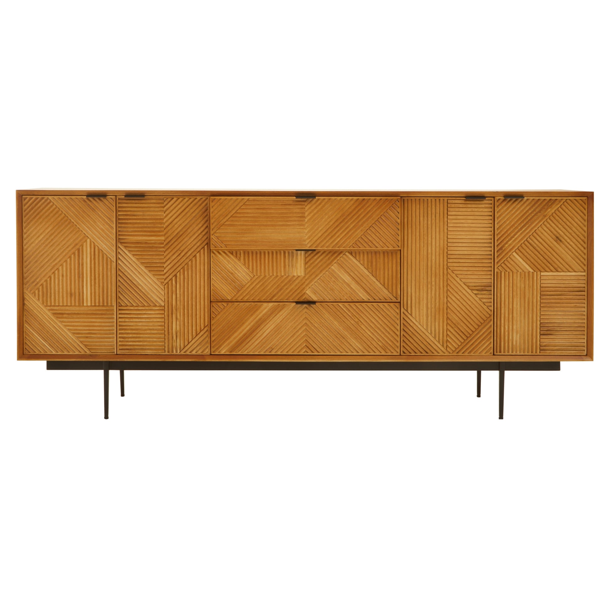 Azara Natural Finish Sideboard with 4 Doors and  3 Drawers  Nicholas John Interiors