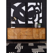 Azara Natural Finish Sideboard with 4 Doors and  3 Drawers  Nicholas John Interiors