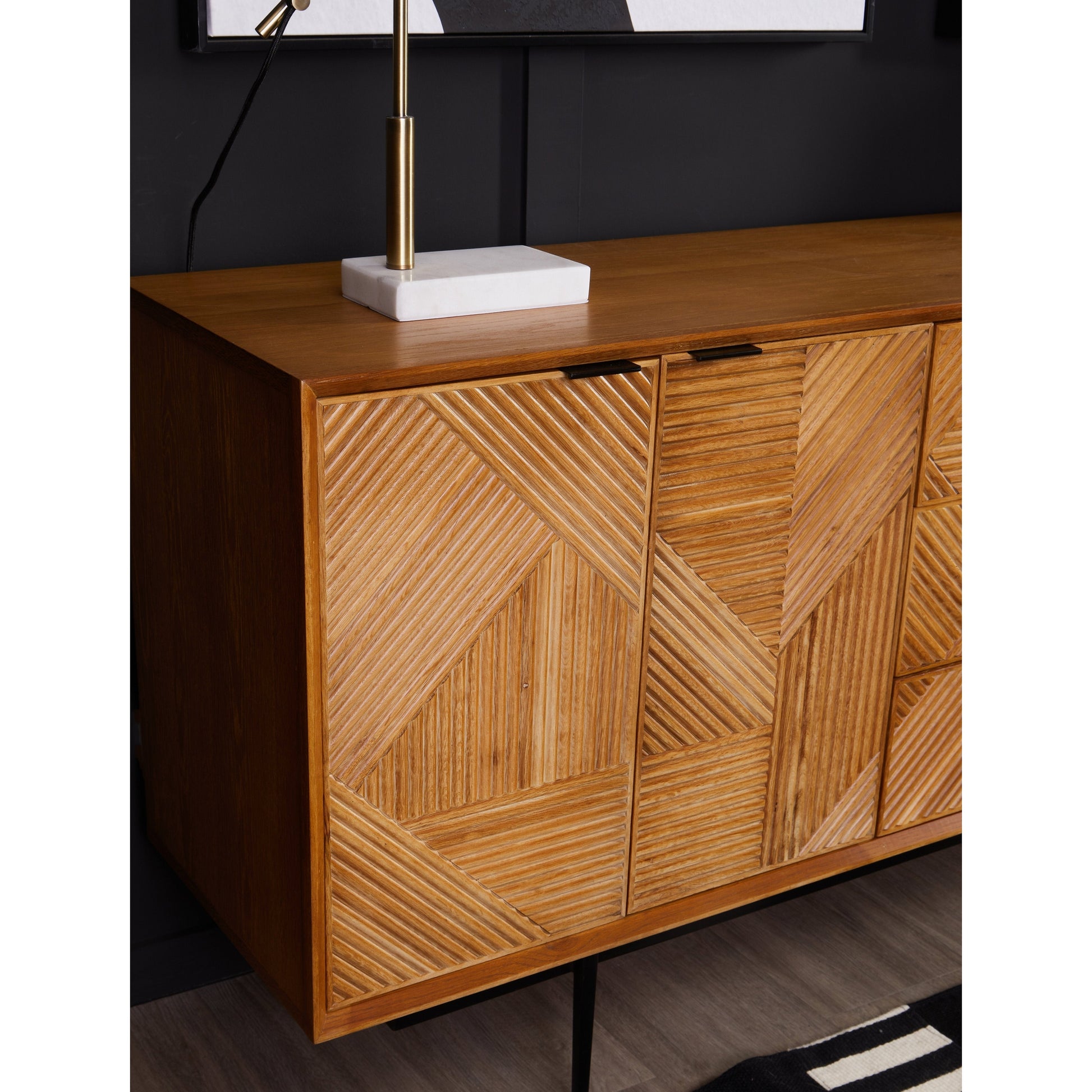 Azara Natural Finish Sideboard with 4 Doors and  3 Drawers  Nicholas John Interiors