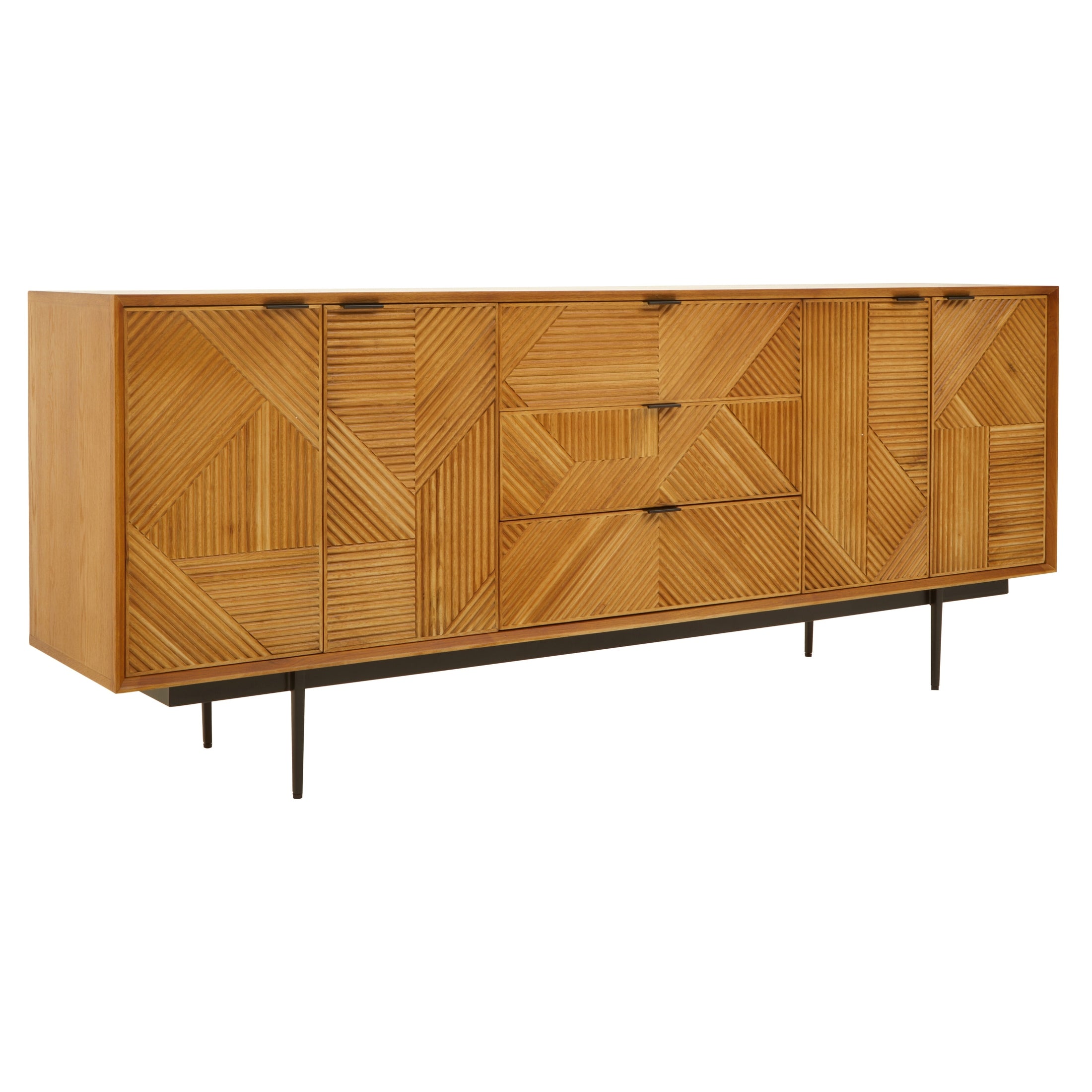 Azara Natural Finish Sideboard with 4 Doors and  3 Drawers  Nicholas John Interiors