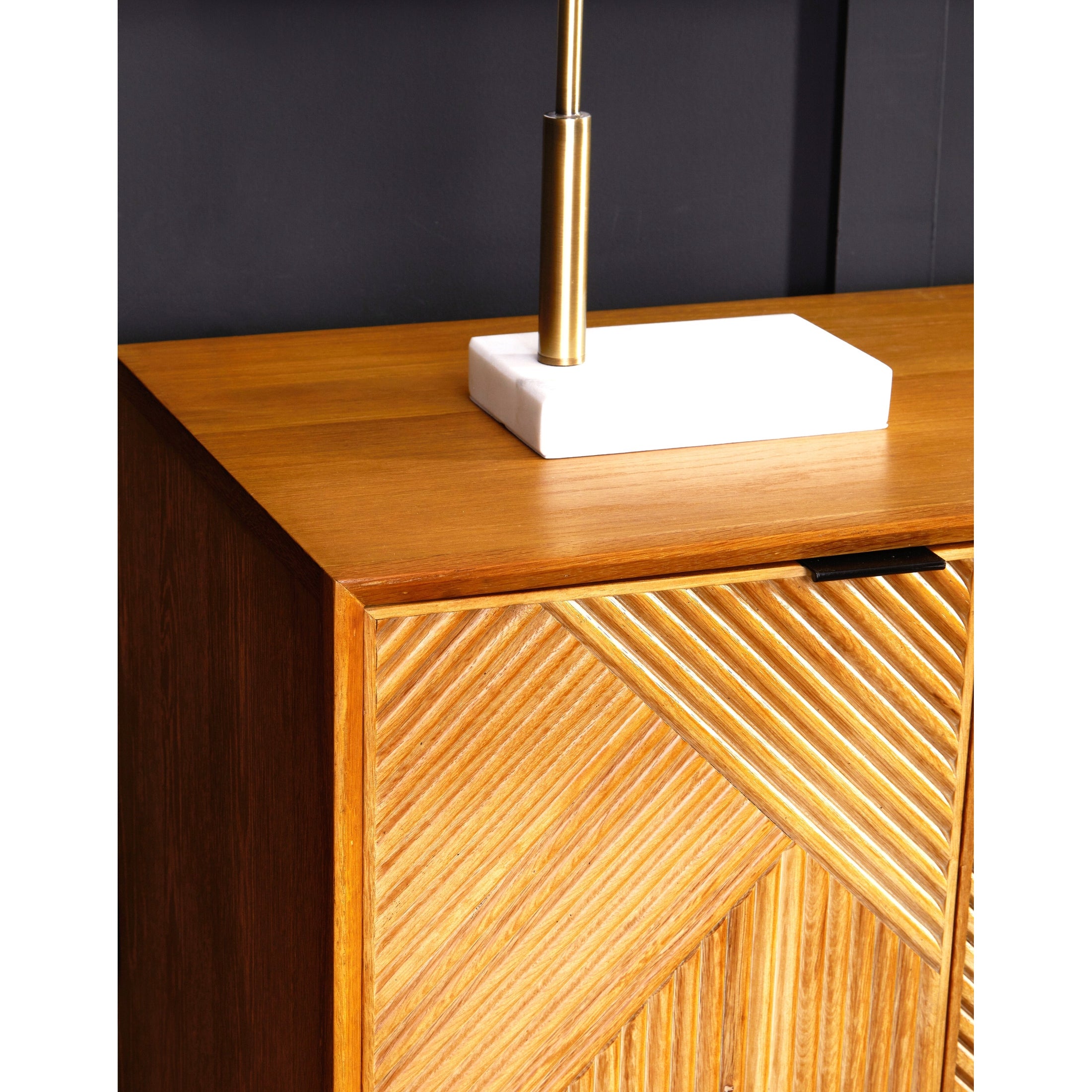 Azara Natural Finish Sideboard with 4 Doors and  3 Drawers  Nicholas John Interiors