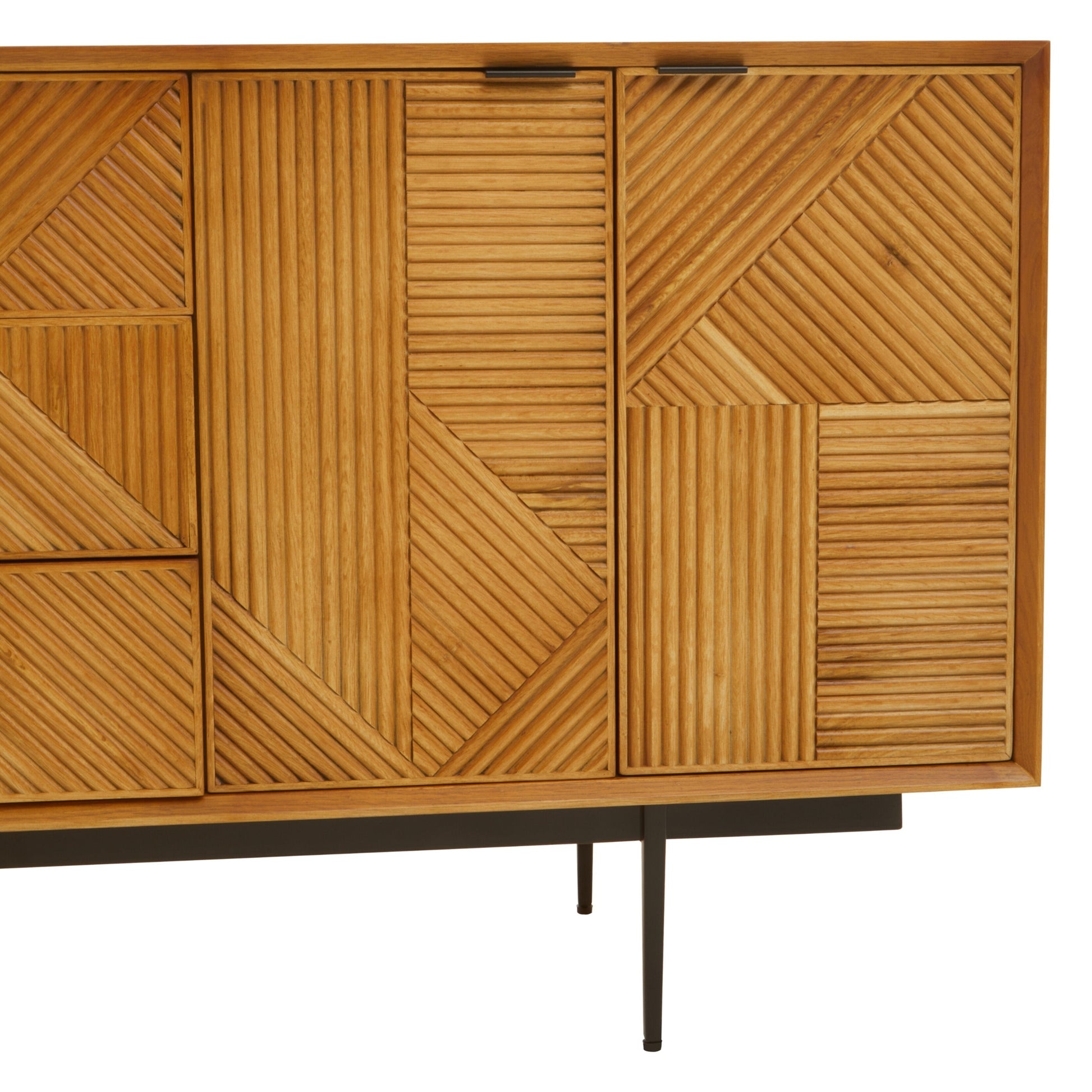 Azara Natural Finish Sideboard with 4 Doors and  3 Drawers  Nicholas John Interiors