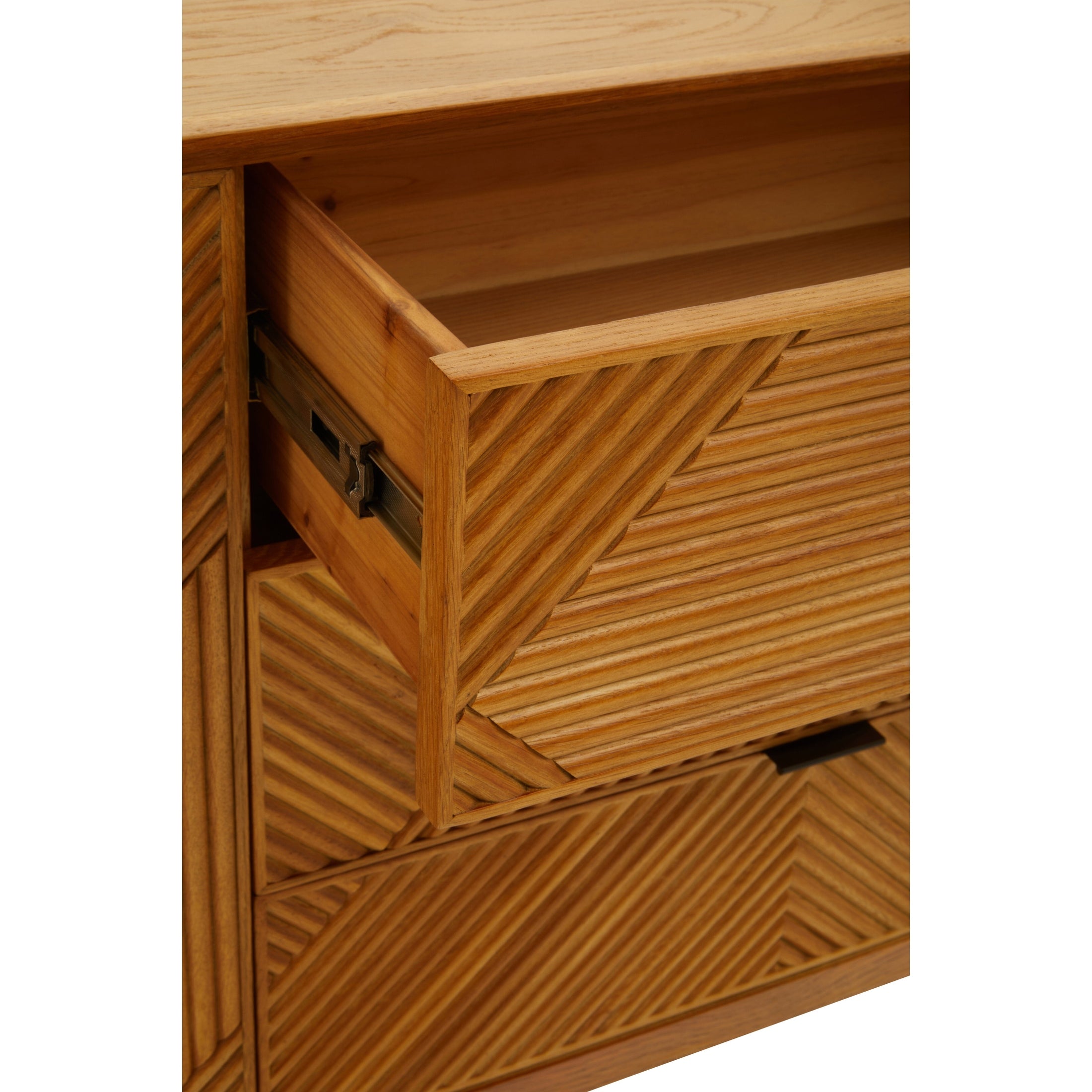 Azara Natural Finish Sideboard with 4 Doors and  3 Drawers  Nicholas John Interiors