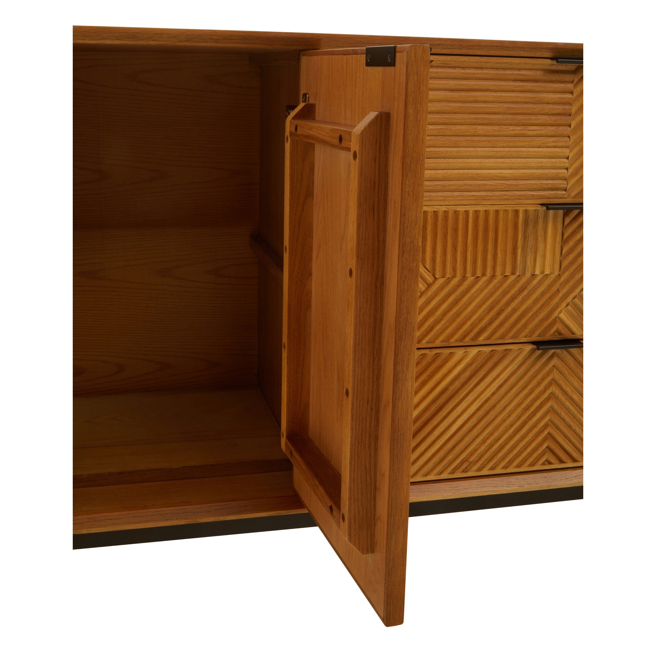 Azara Natural Finish Sideboard with 4 Doors and  3 Drawers  Nicholas John Interiors