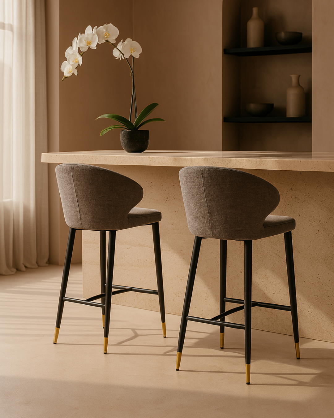 Tommy Franks Bellroy Bar Stool - Charcoal   Nicholas John Interiors
