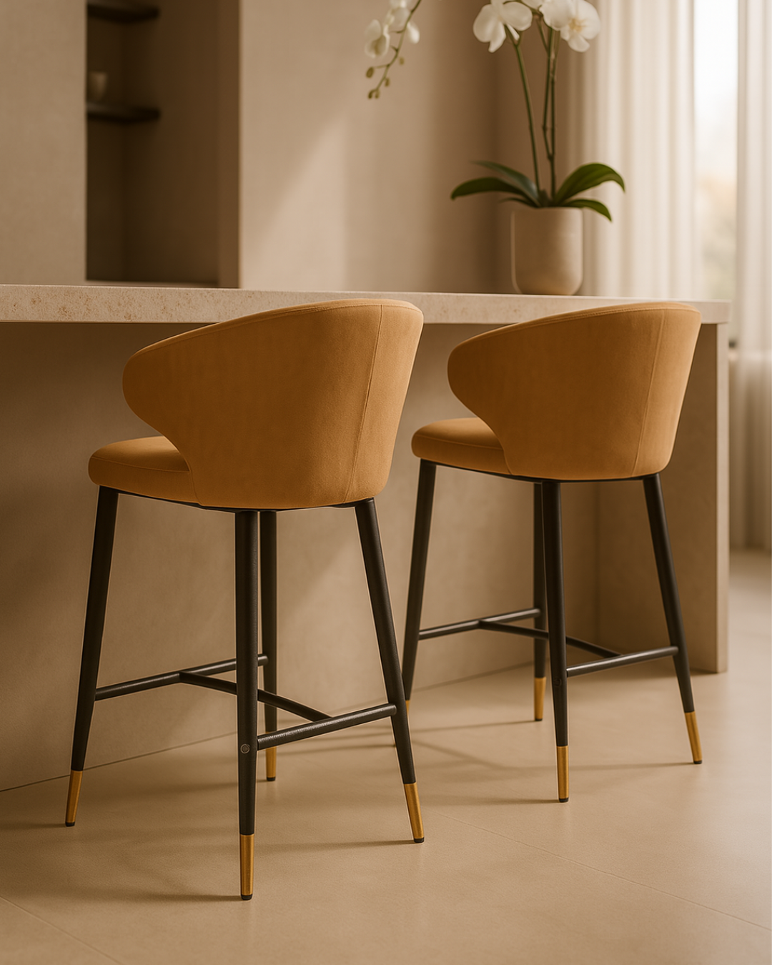 Bellroy Barstool - Vintage Eco Pelle Honey   Nicholas John Interiors