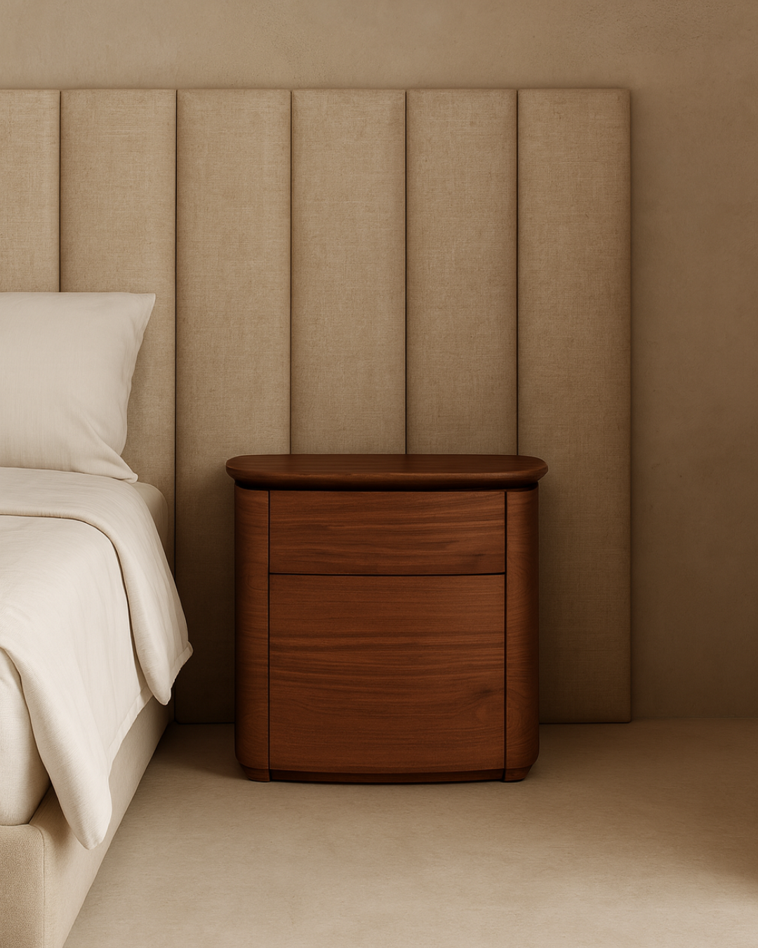 Tommy Franks Blade Bedside Table - Dark Walnut
