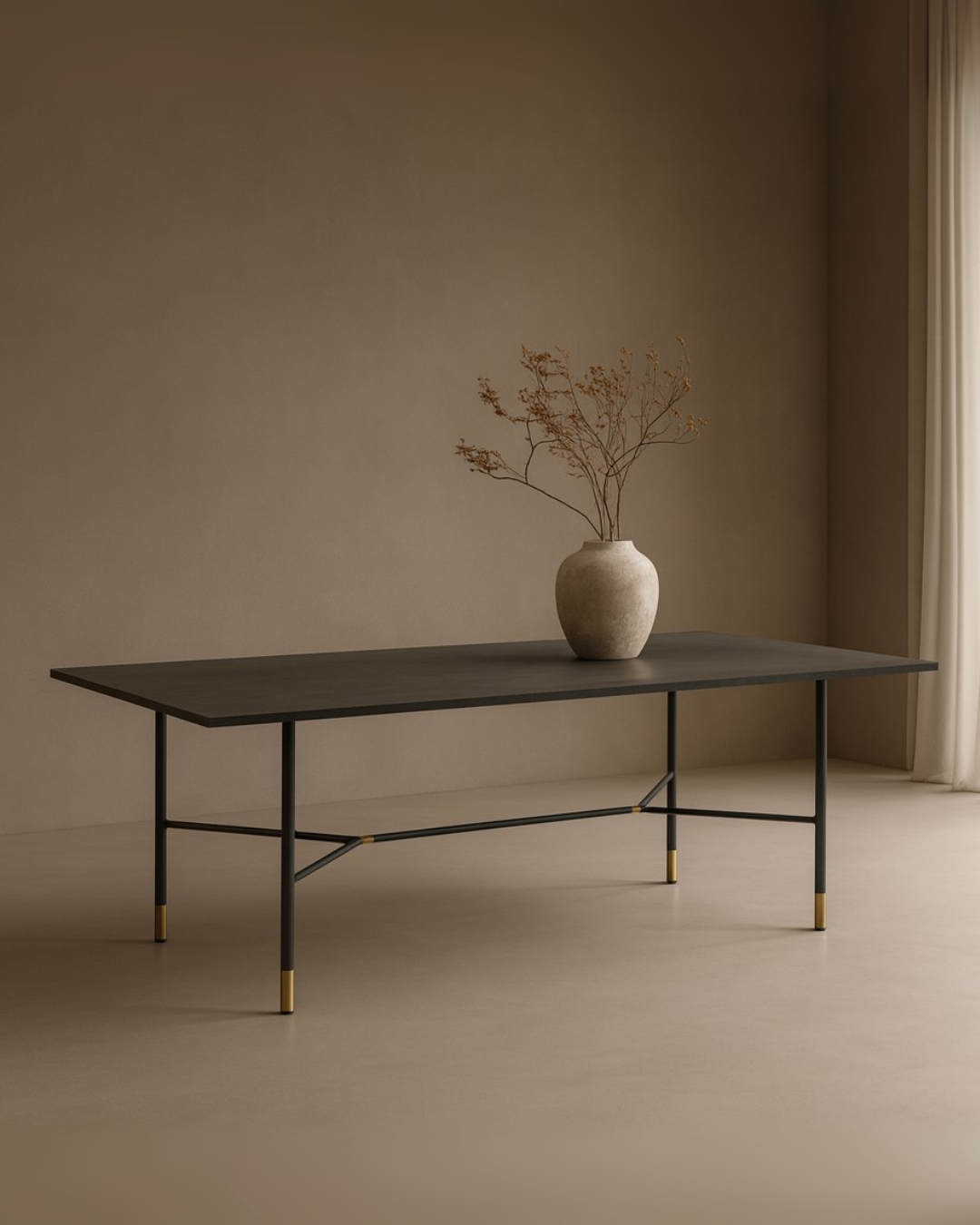 Tommy Franks Bofo 180cm Dining Table in Black Oak   Nicholas John Interiors