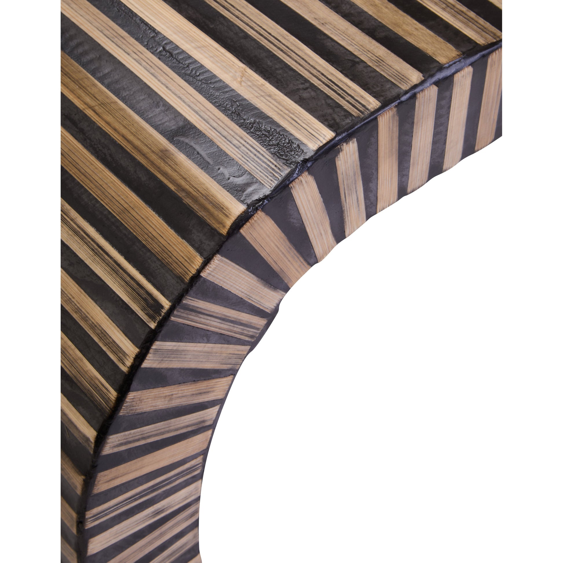 Bambrae Bamboo Inlay Curved Coffee Table  Nicholas John Interiors