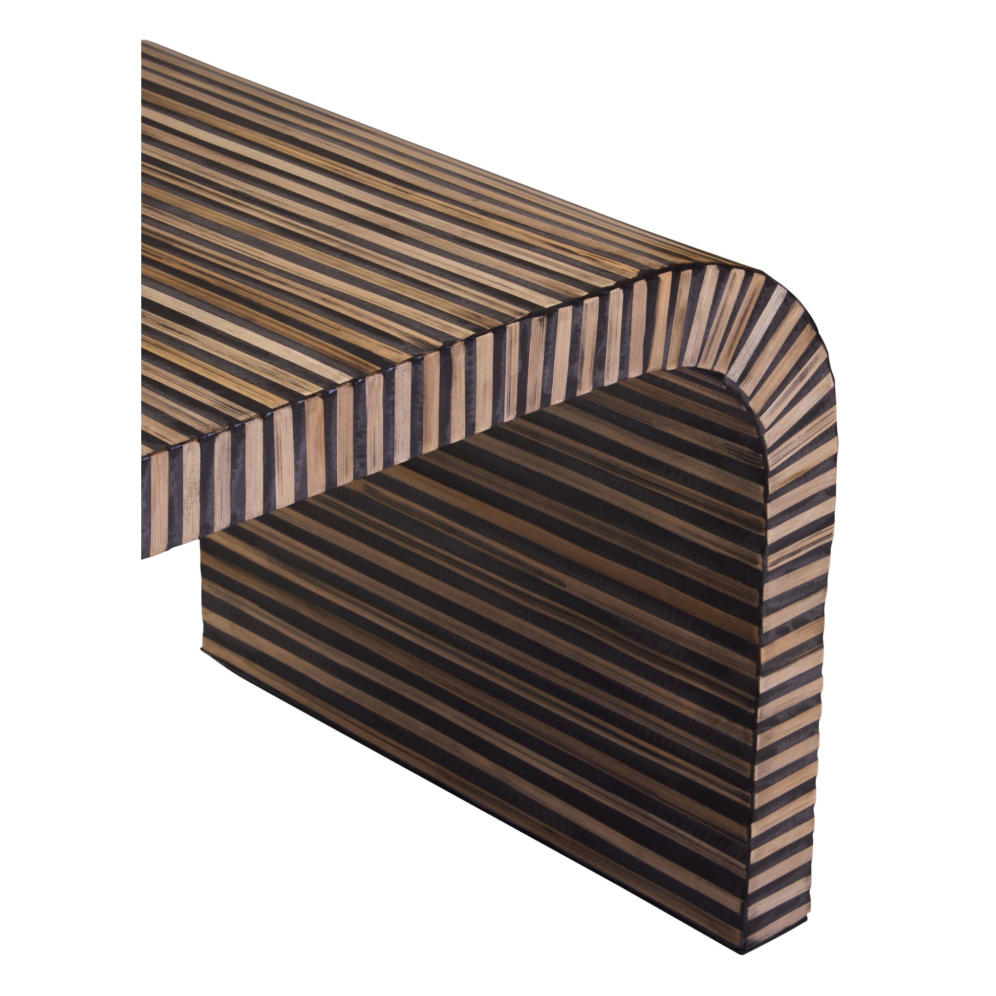 Bambrae Bamboo Inlay Curved Coffee Table  Nicholas John Interiors