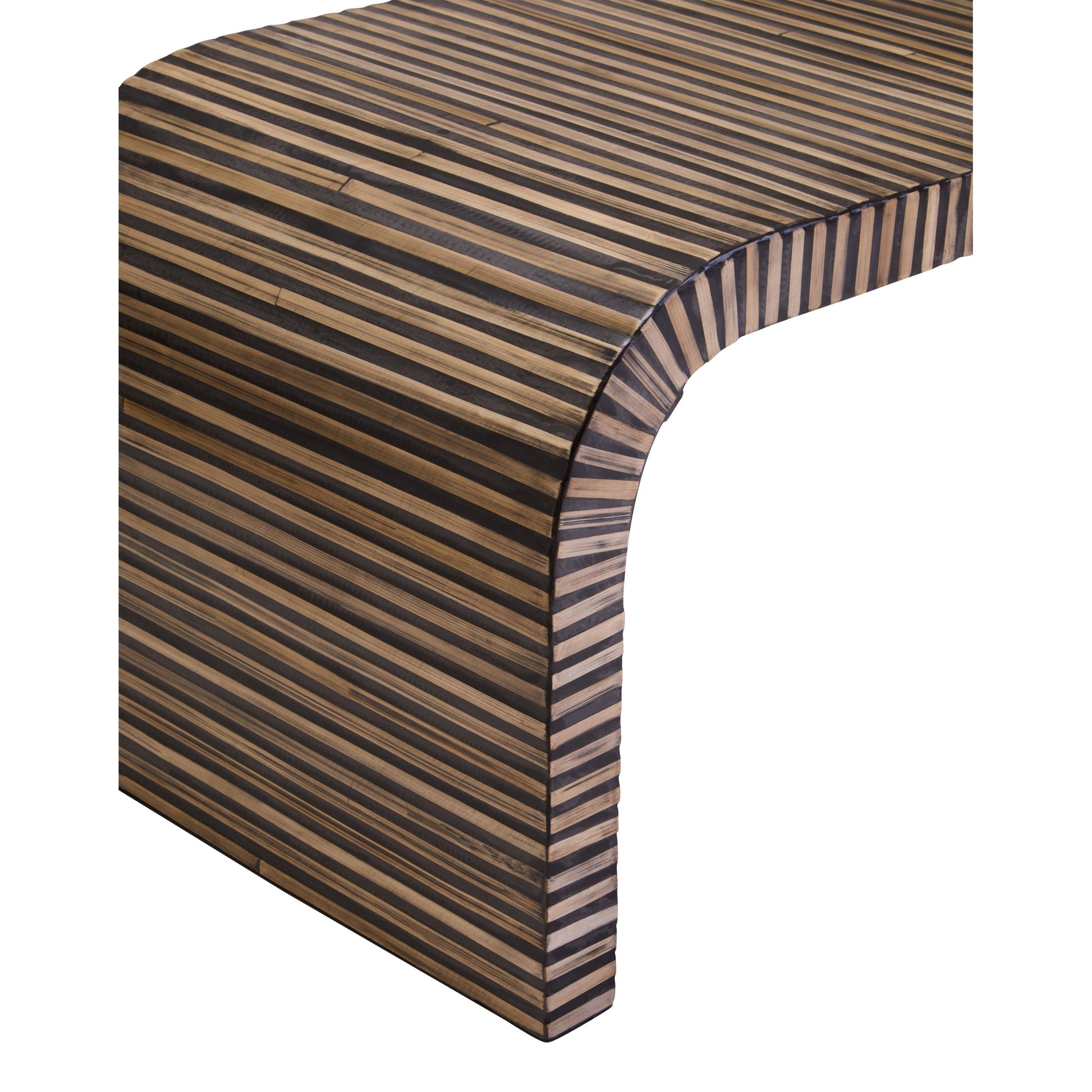 Bambrae Bamboo Inlay Curved Coffee Table  Nicholas John Interiors