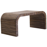 Bambrae Bamboo Inlay Curved Coffee Table  Nicholas John Interiors