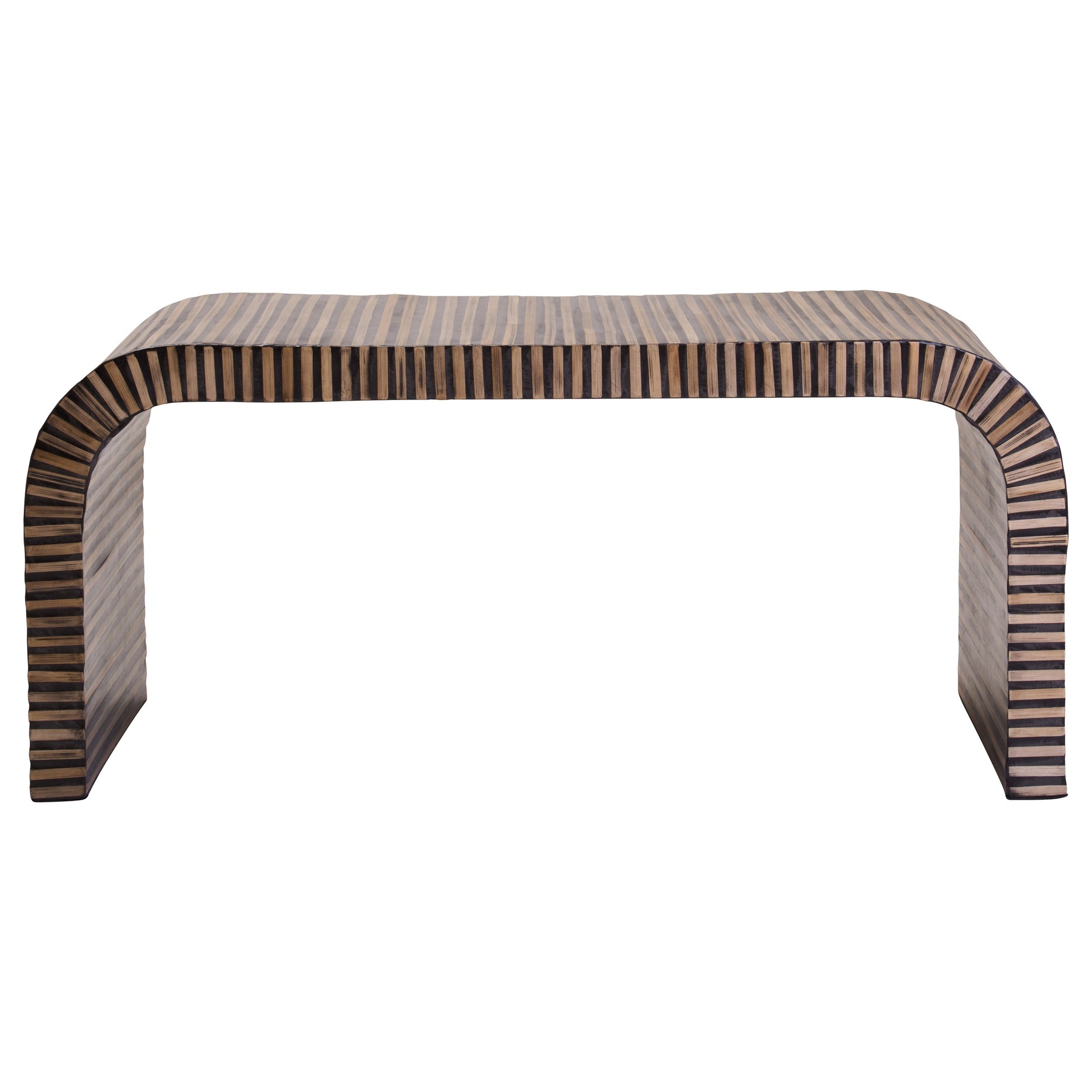 Bambrae Bamboo Inlay Curved Coffee Table  Nicholas John Interiors