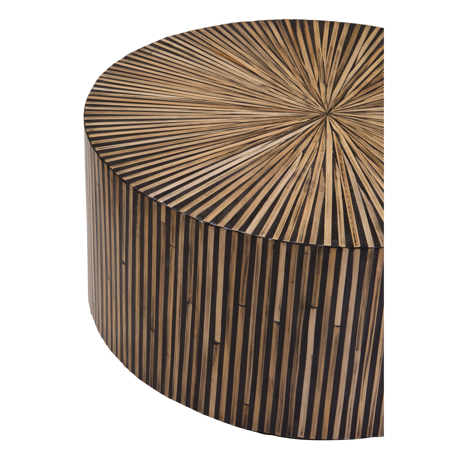 Bambrae Bamboo Inlay Round Coffee Table  Nicholas John Interiors