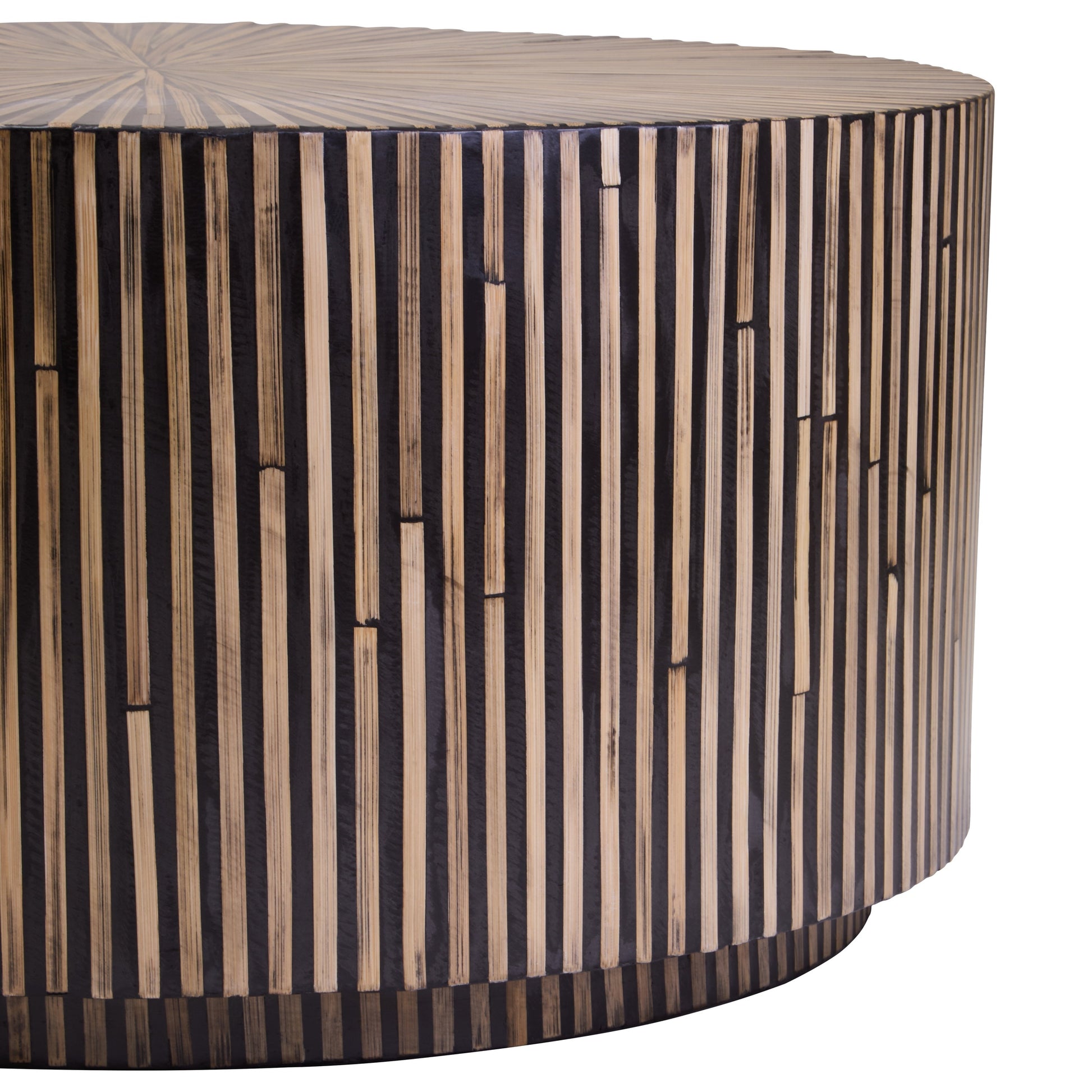 Bambrae Bamboo Inlay Round Coffee Table  Nicholas John Interiors