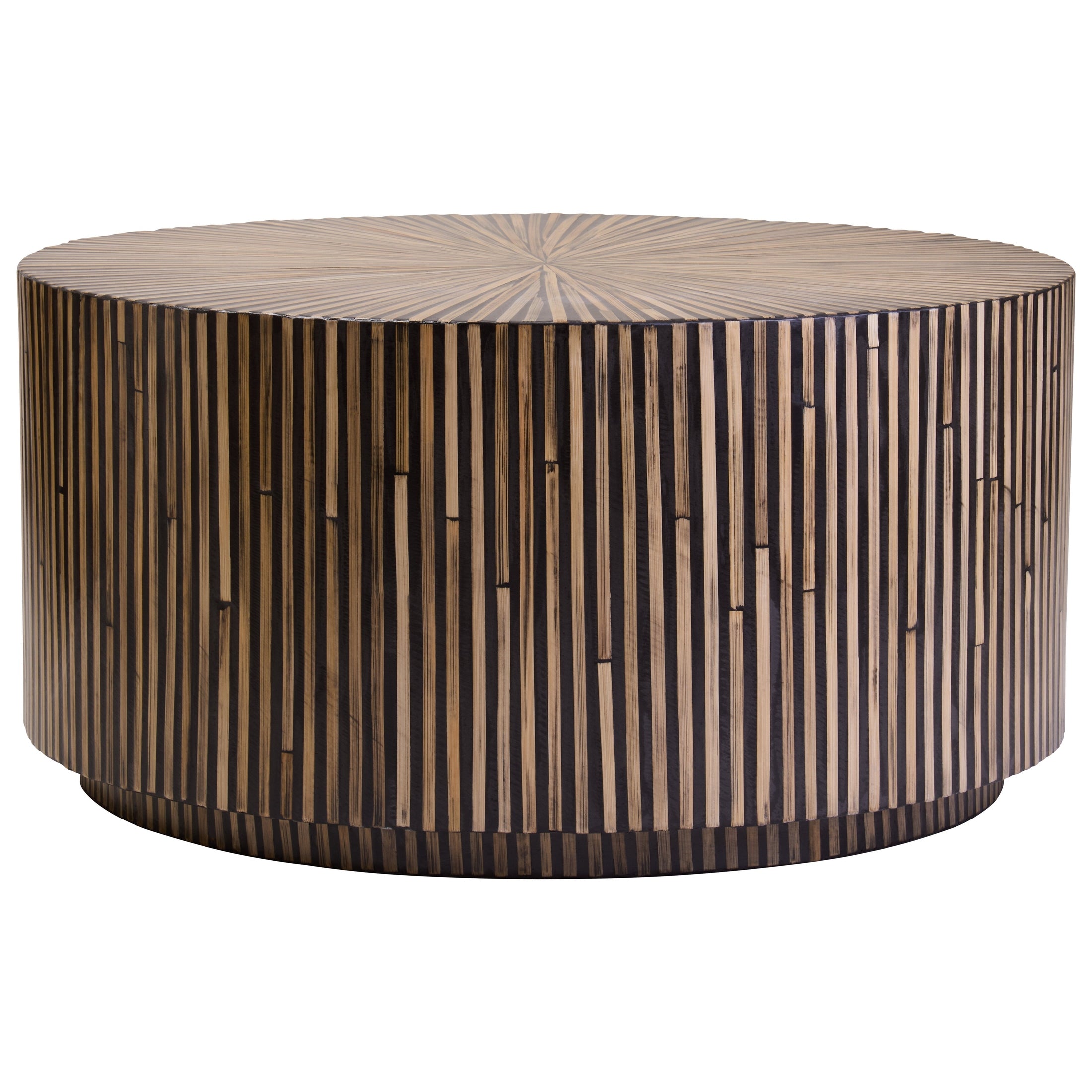 Bambrae Bamboo Inlay Round Coffee Table  Nicholas John Interiors