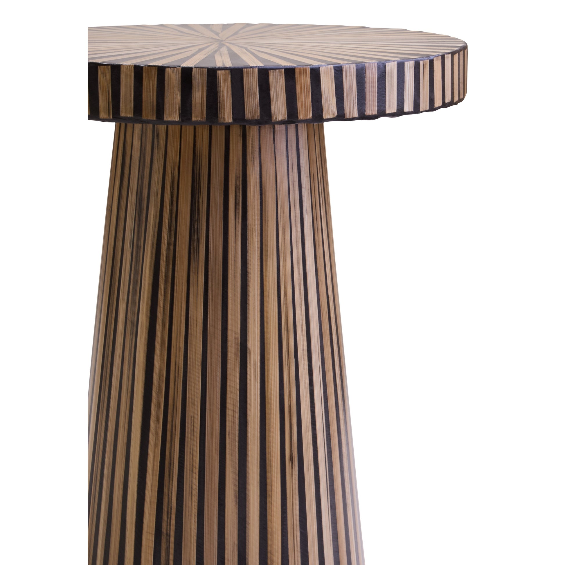 Bambrae Bamboo Inlay Round Side Table  Nicholas John Interiors