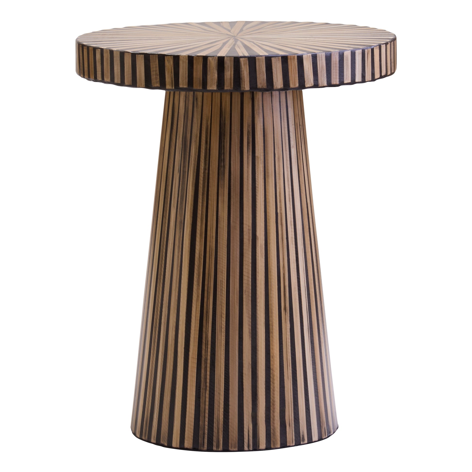 Bambrae Bamboo Inlay Round Side Table  Nicholas John Interiors