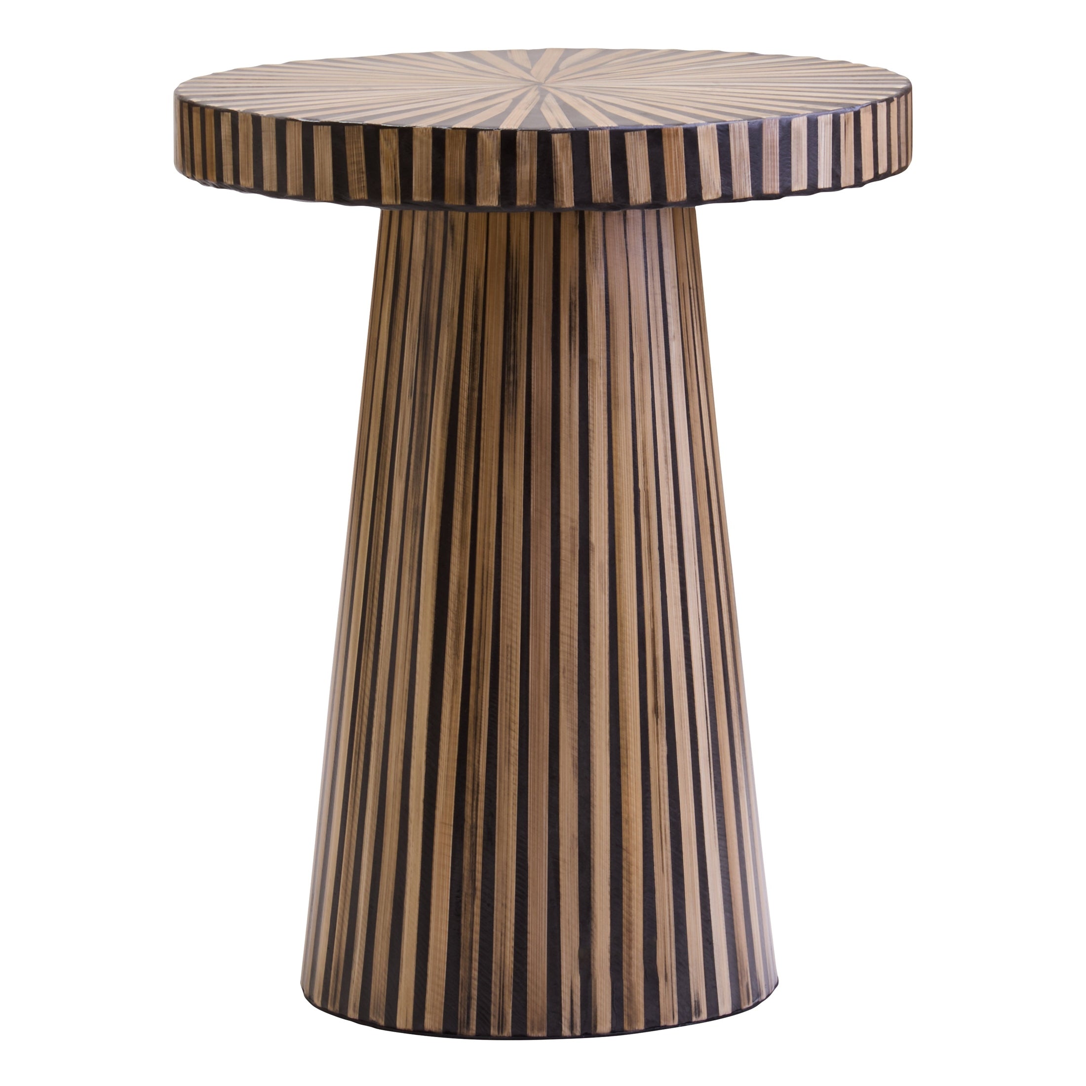 Bambrae Bamboo Inlay Round Side Table  Nicholas John Interiors