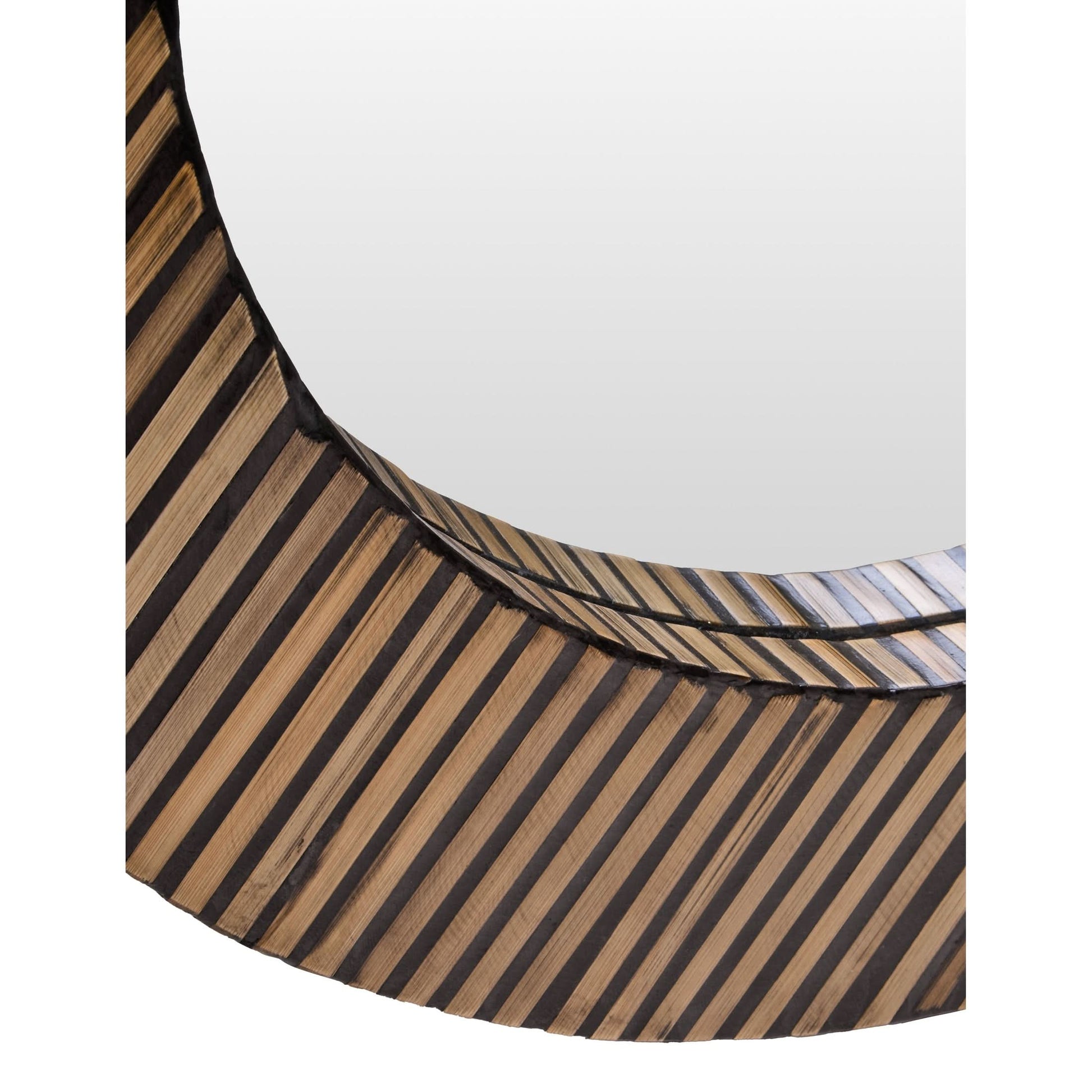 Bambrae Bamboo Inlay Round Wall Mirror  Nicholas John Interiors