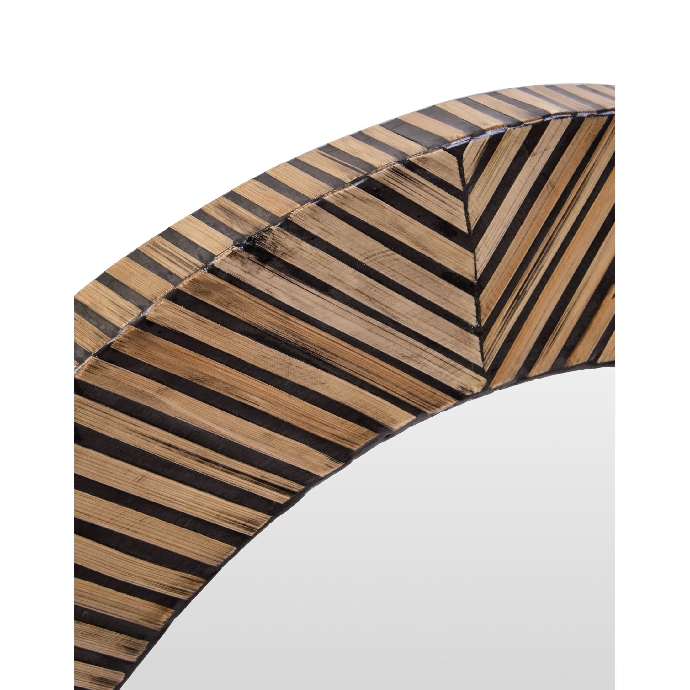 Bambrae Bamboo Inlay Round Wall Mirror  Nicholas John Interiors