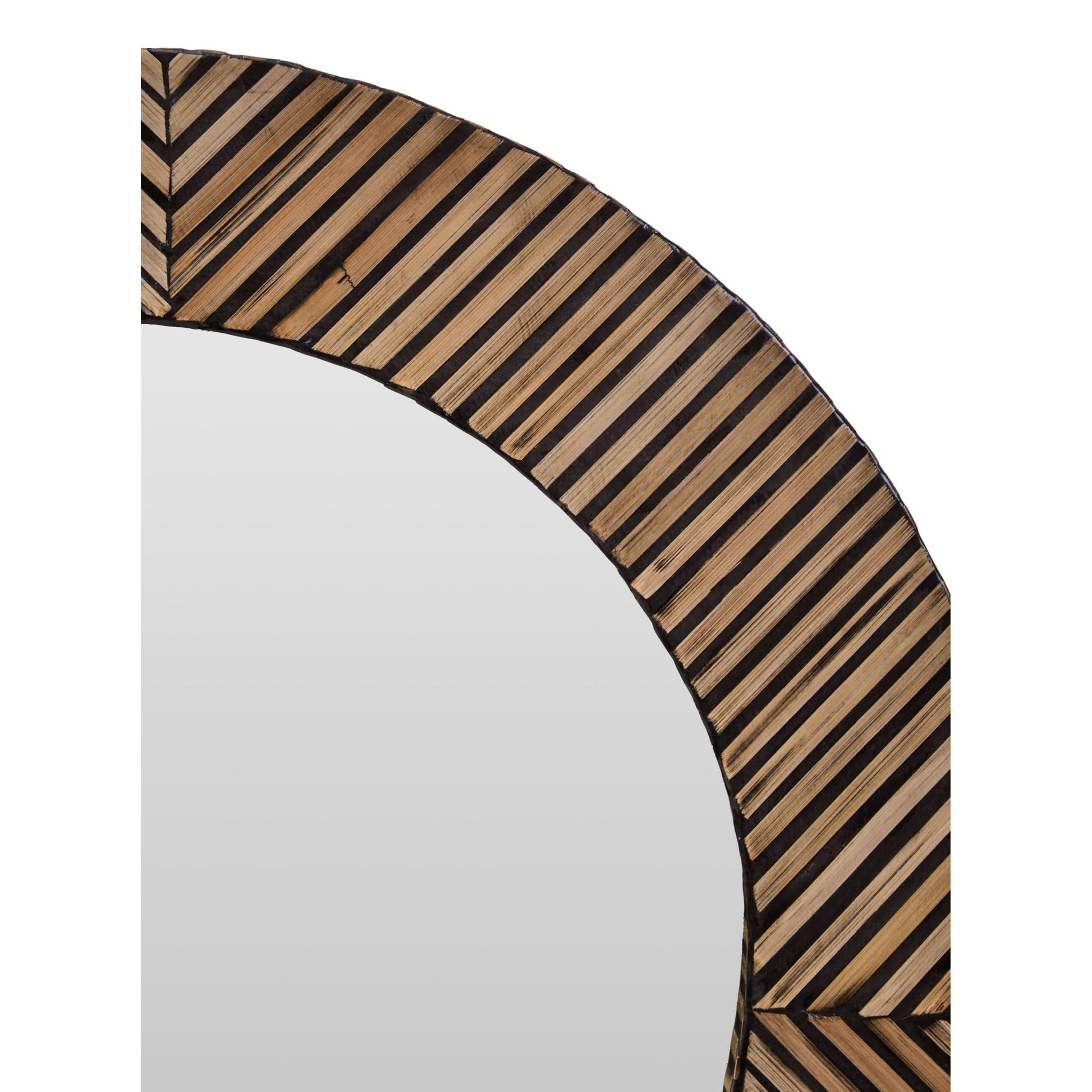 Bambrae Bamboo Inlay Round Wall Mirror  Nicholas John Interiors