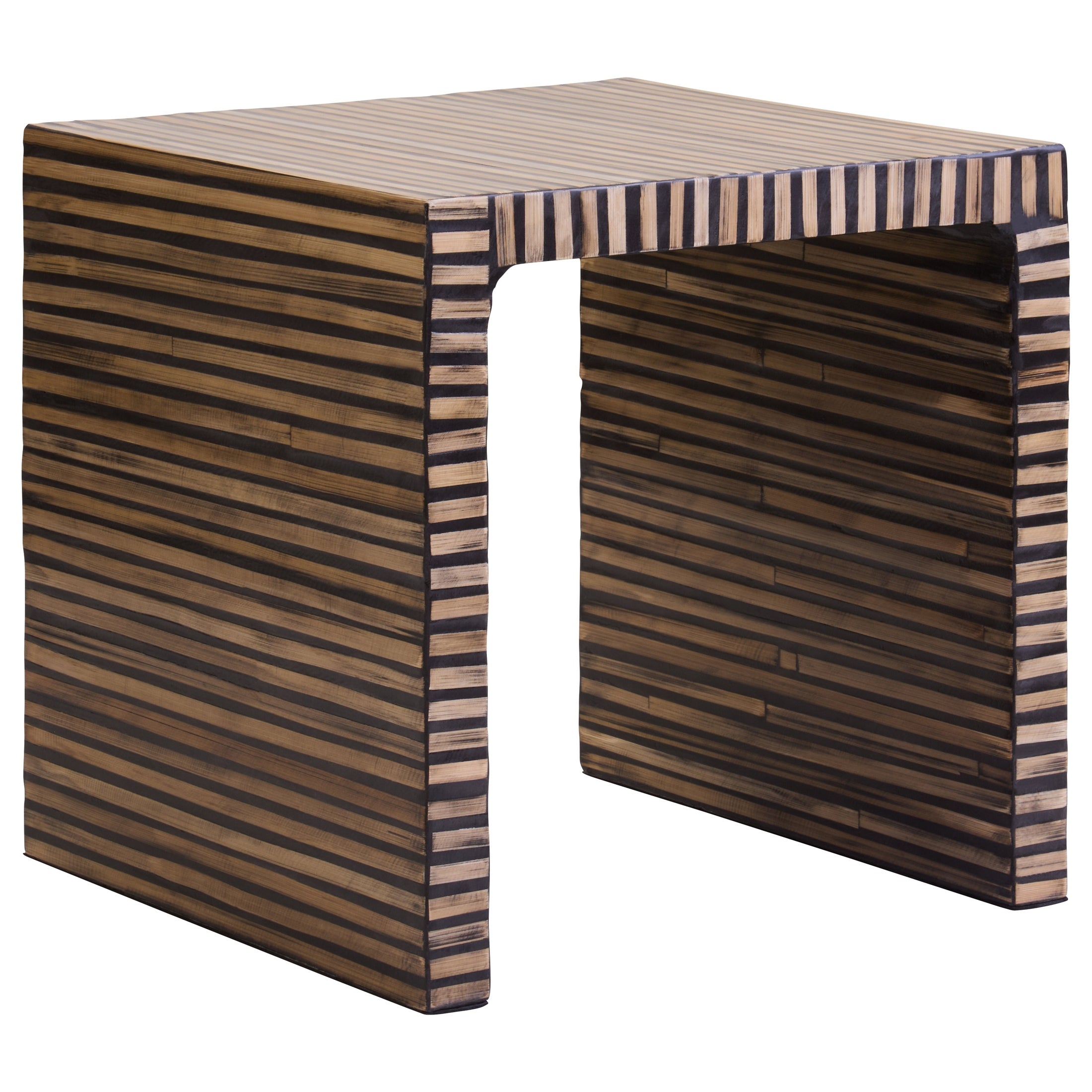 Bambrae Bamboo Inlay Side Table  Nicholas John Interiors