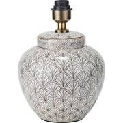 Barbier White Art Deco Fan Ceramic Table Lamp Base   Nicholas John Interiors