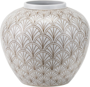 Barbier White Art Deco Fan Ceramic Vase   Nicholas John Interiors