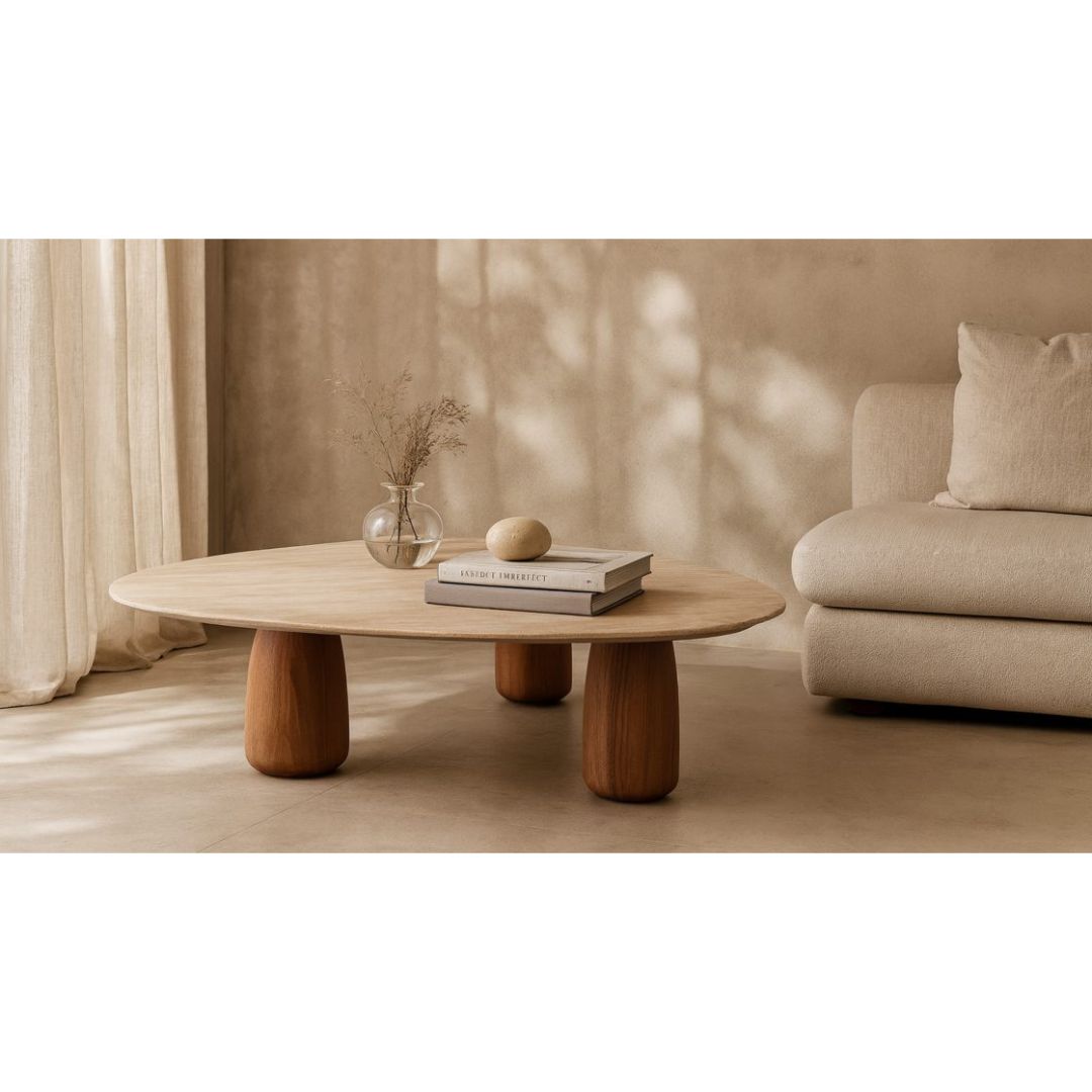 Tommy Franks Basilca Coffee Table - Walnut Travertine