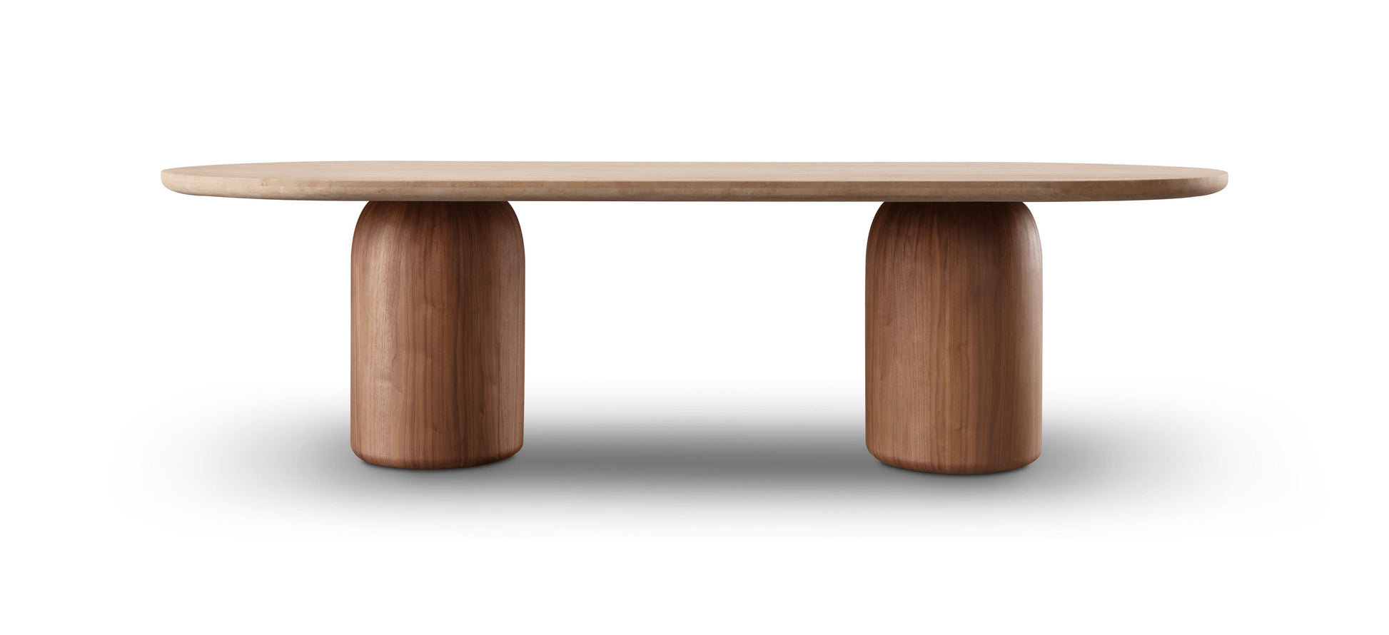 Basilca Dining Table 270 - Walnut Travertine   Nicholas John Interiors