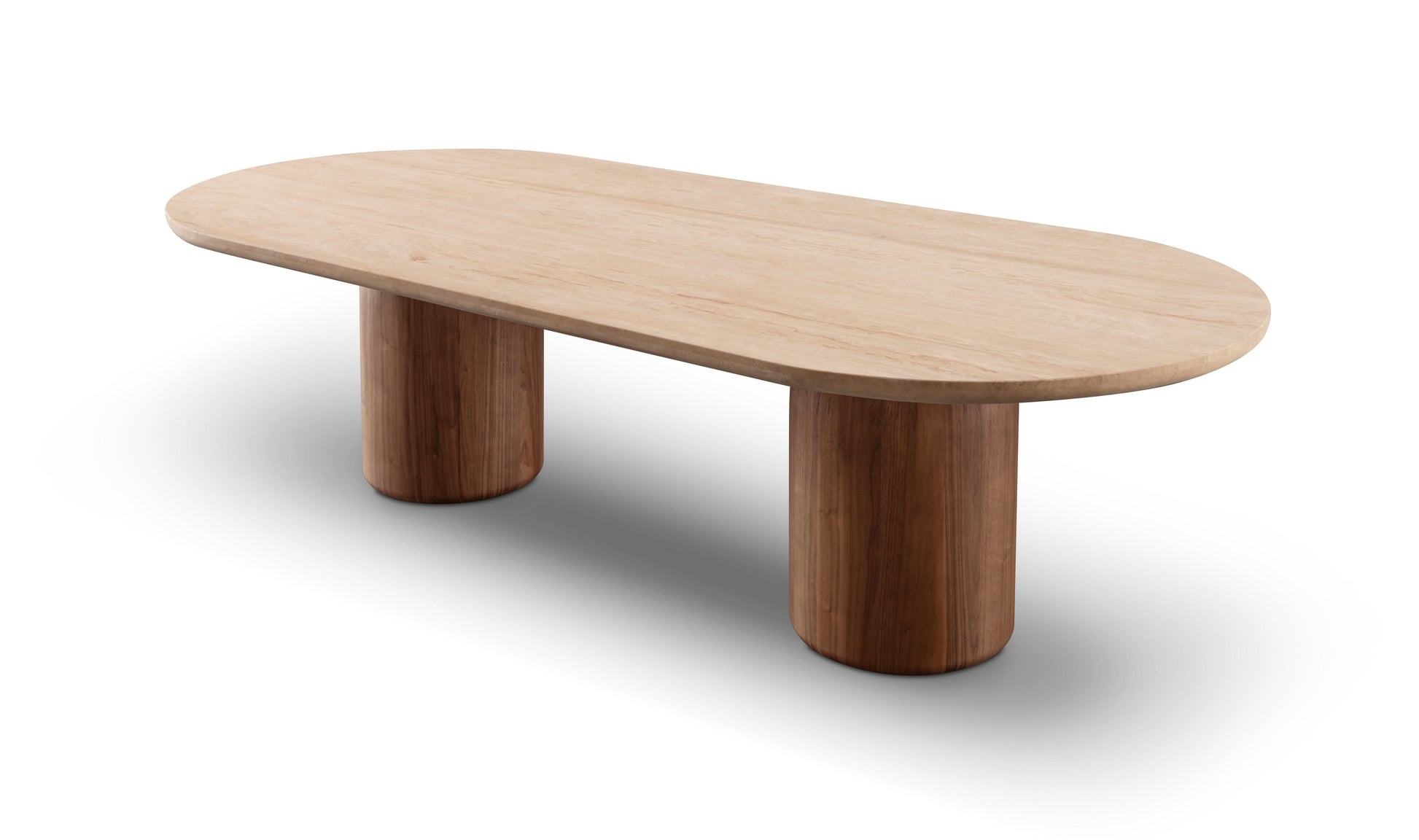 Basilca Dining Table 270 - Walnut Travertine   Nicholas John Interiors