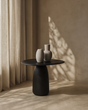 Tommy Franks Basilca Side Table - Matte Black   Nicholas John Interiors