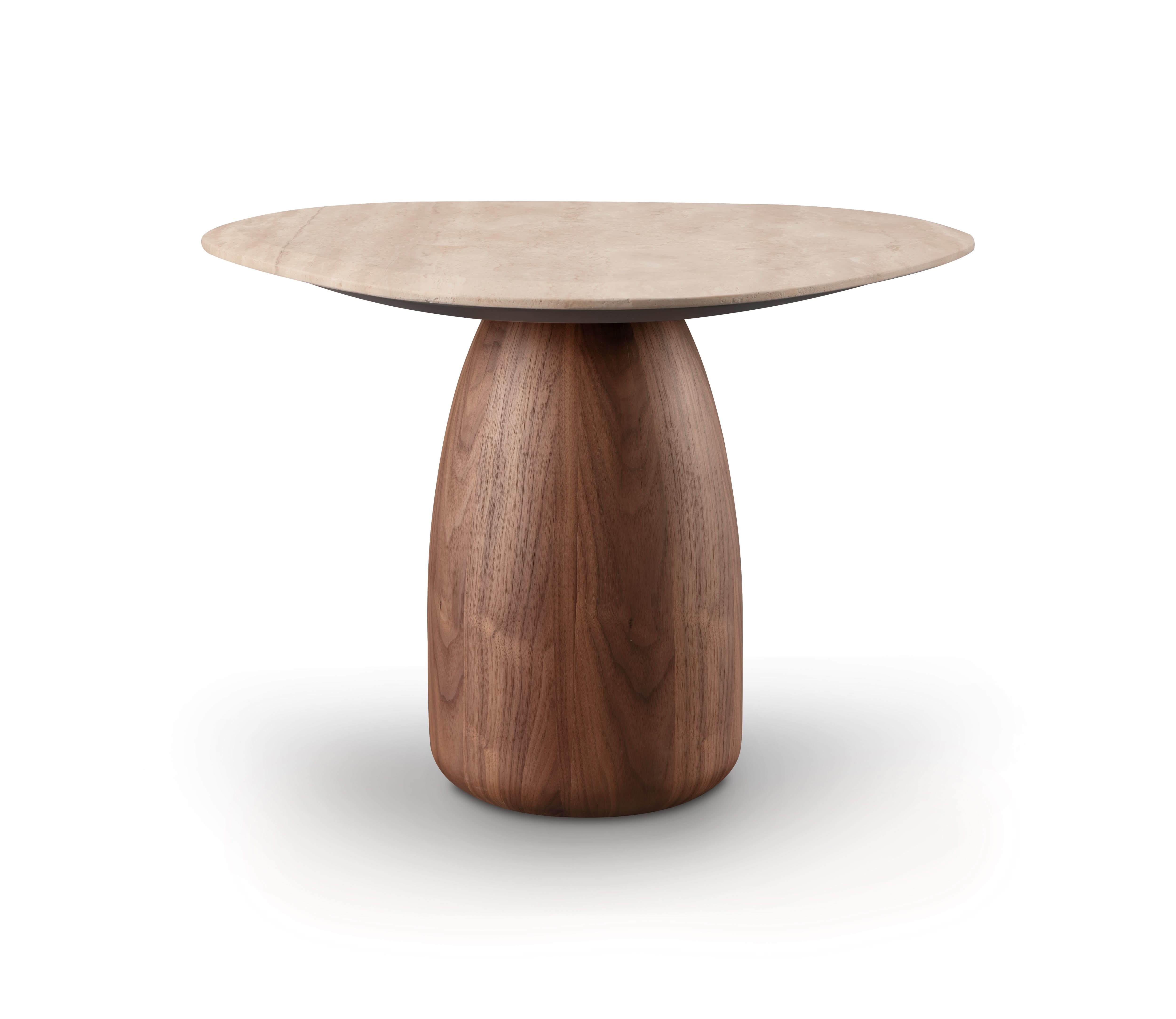 Tommy Franks Basilca Side Table - Walnut Travertine   Nicholas John Interiors