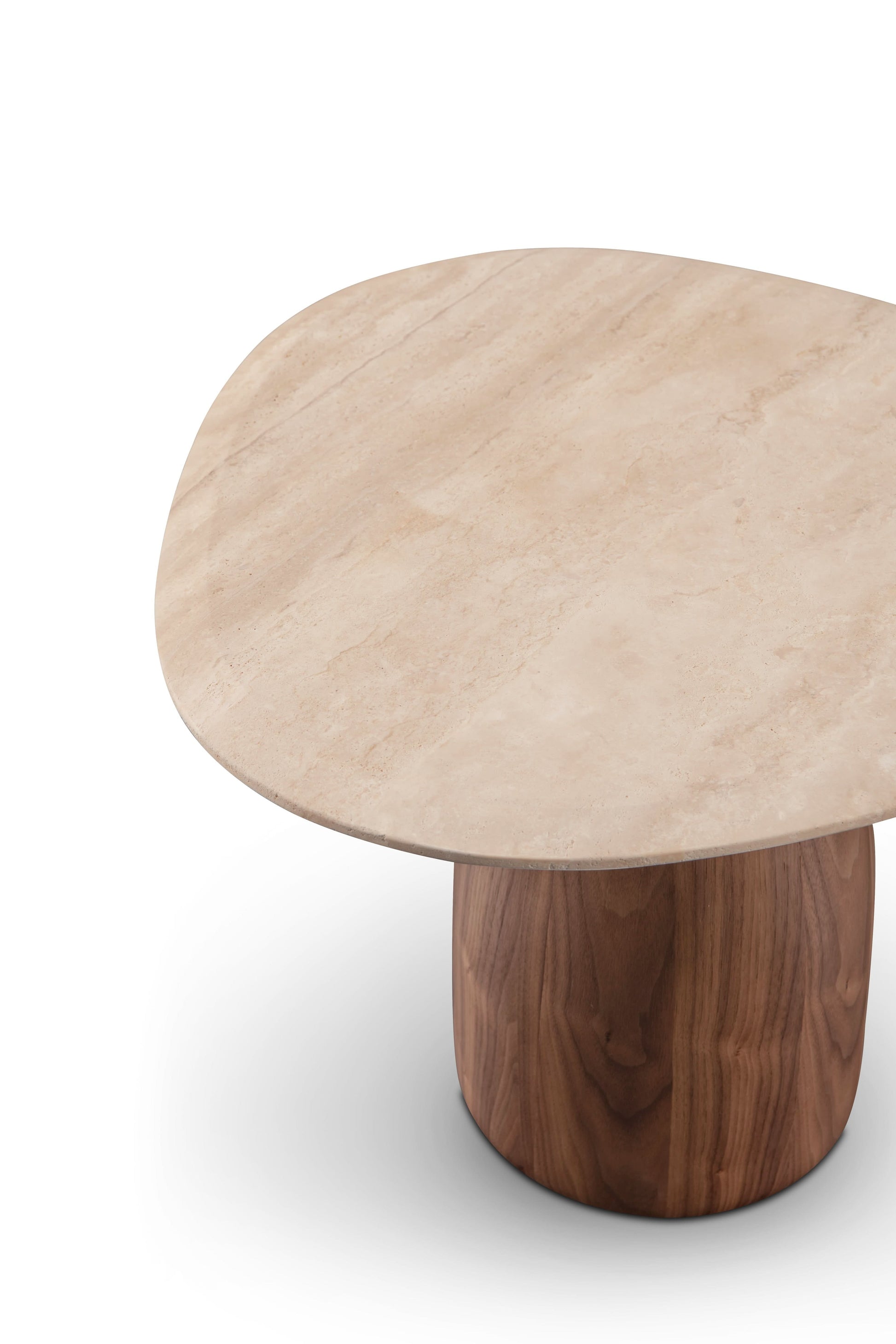 Tommy Franks Basilca Side Table - Walnut Travertine   Nicholas John Interiors