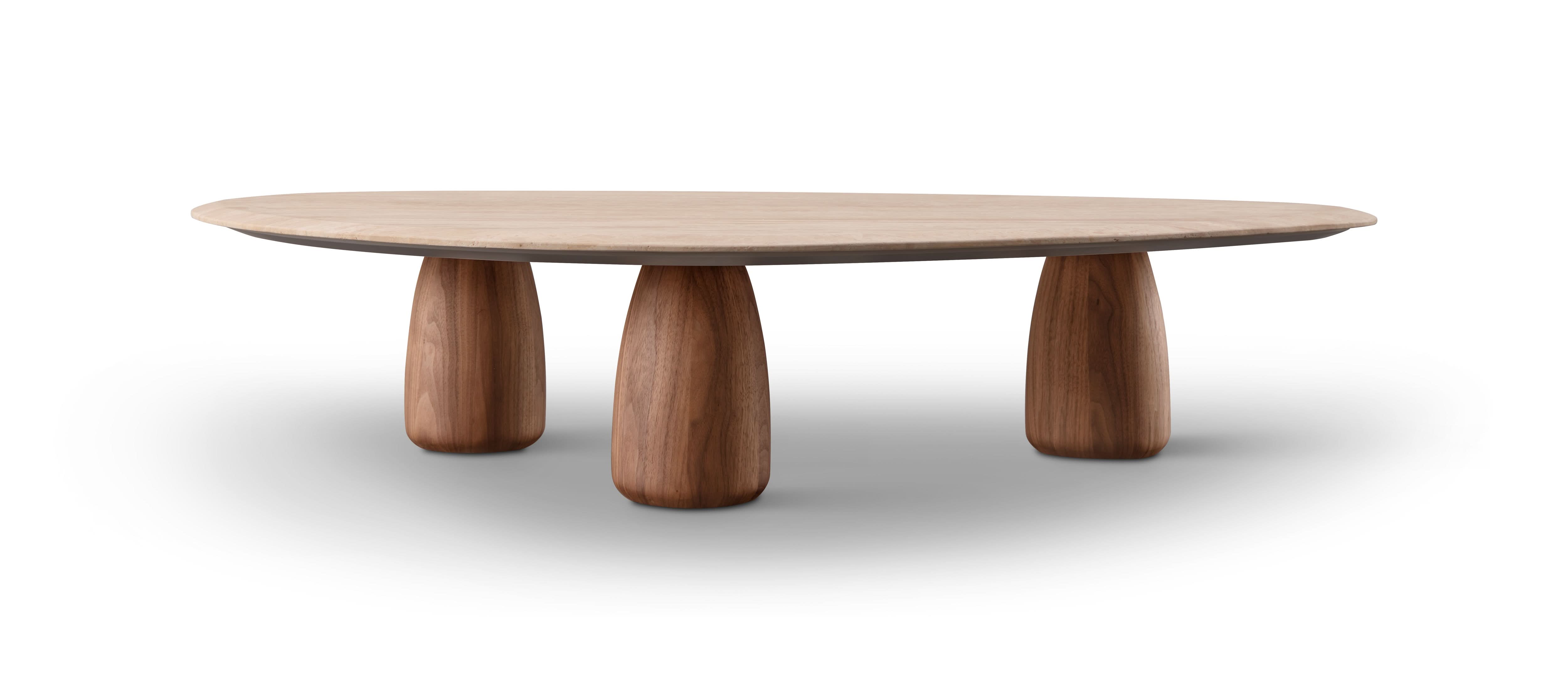 Tommy Franks Basilca Coffee Table - Walnut Travertine   Nicholas John Interiors