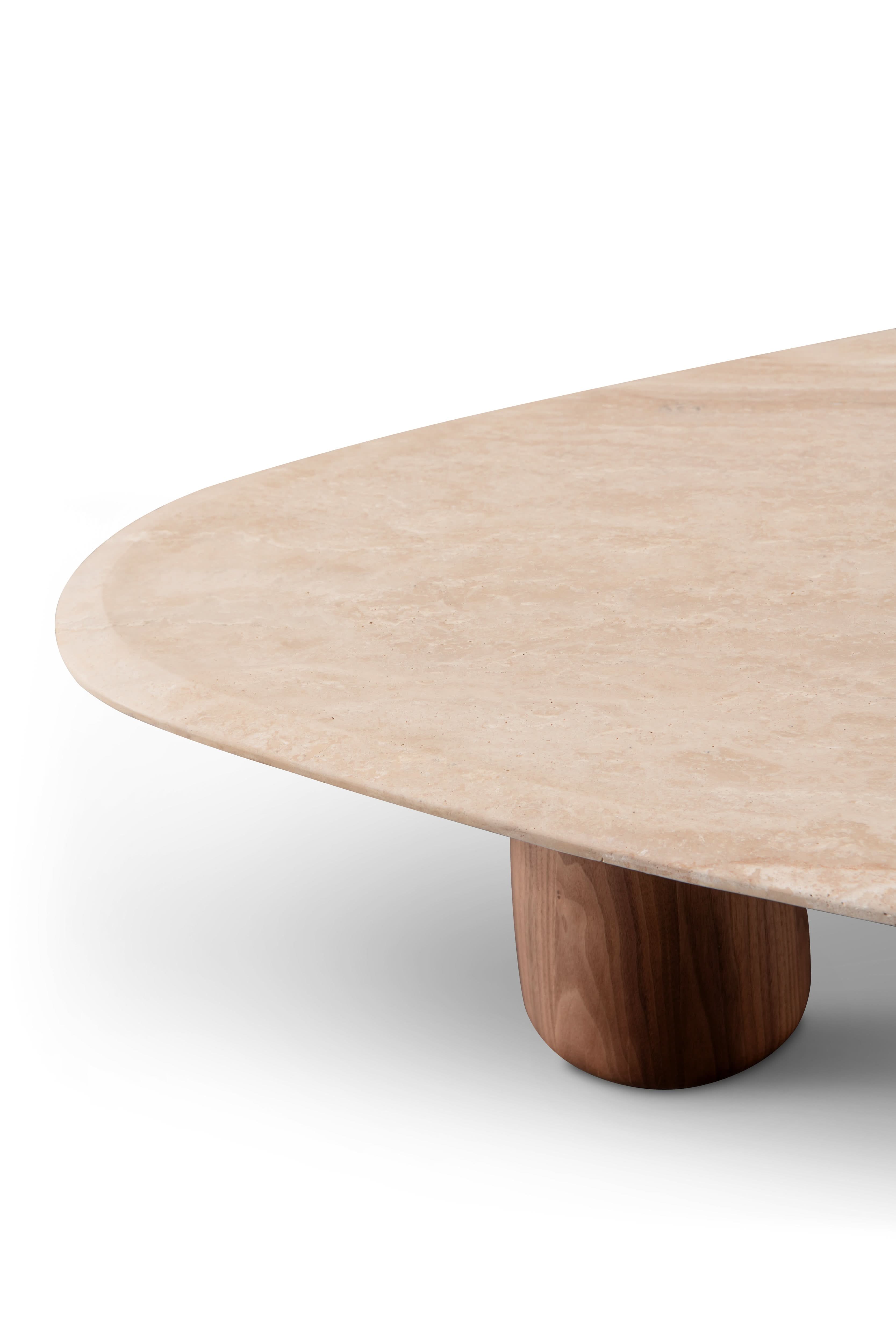Tommy Franks Basilca Coffee Table - Walnut Travertine   Nicholas John Interiors