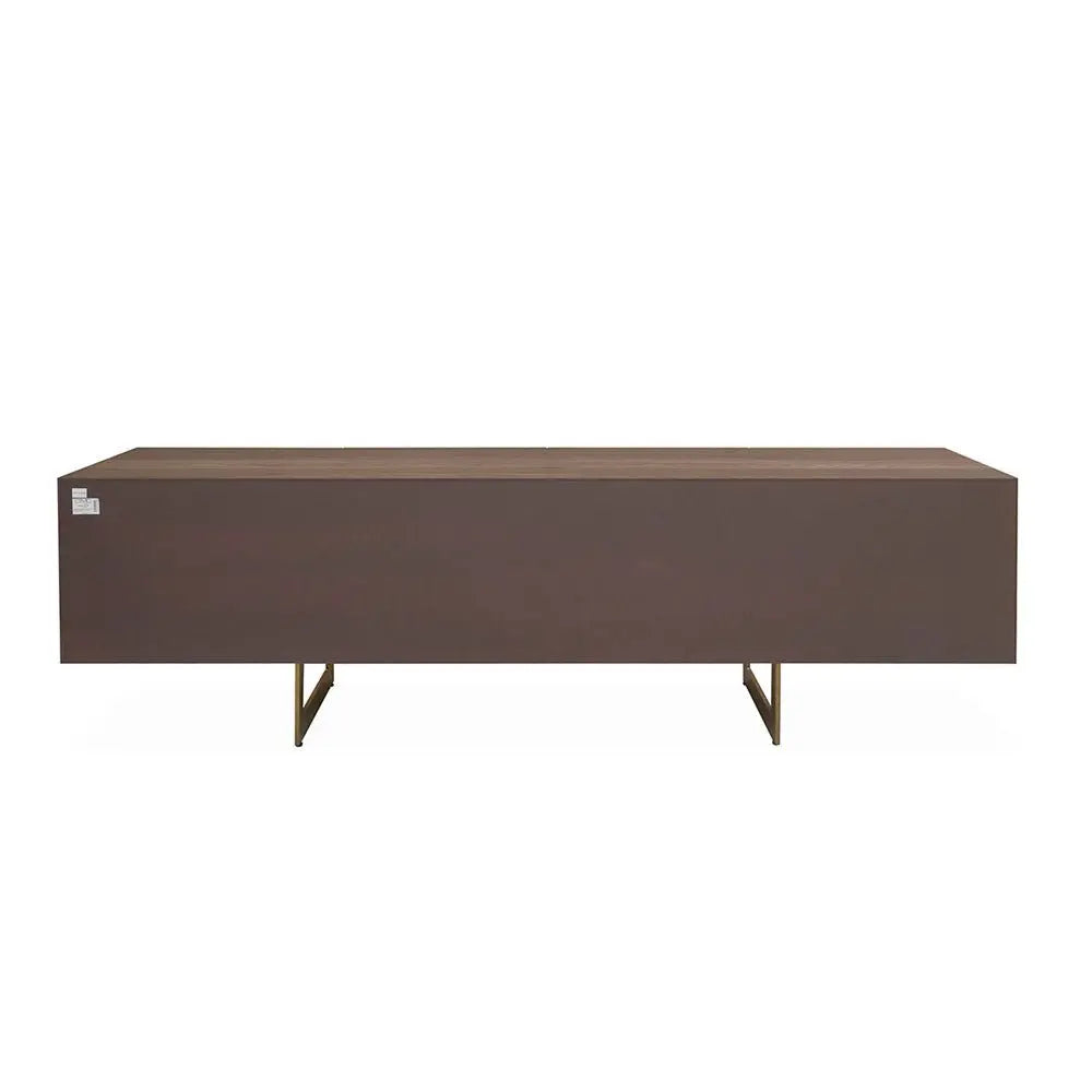 Belgravia 4 Door Light Walnut and Gold Trim Media Unit Media Unit
