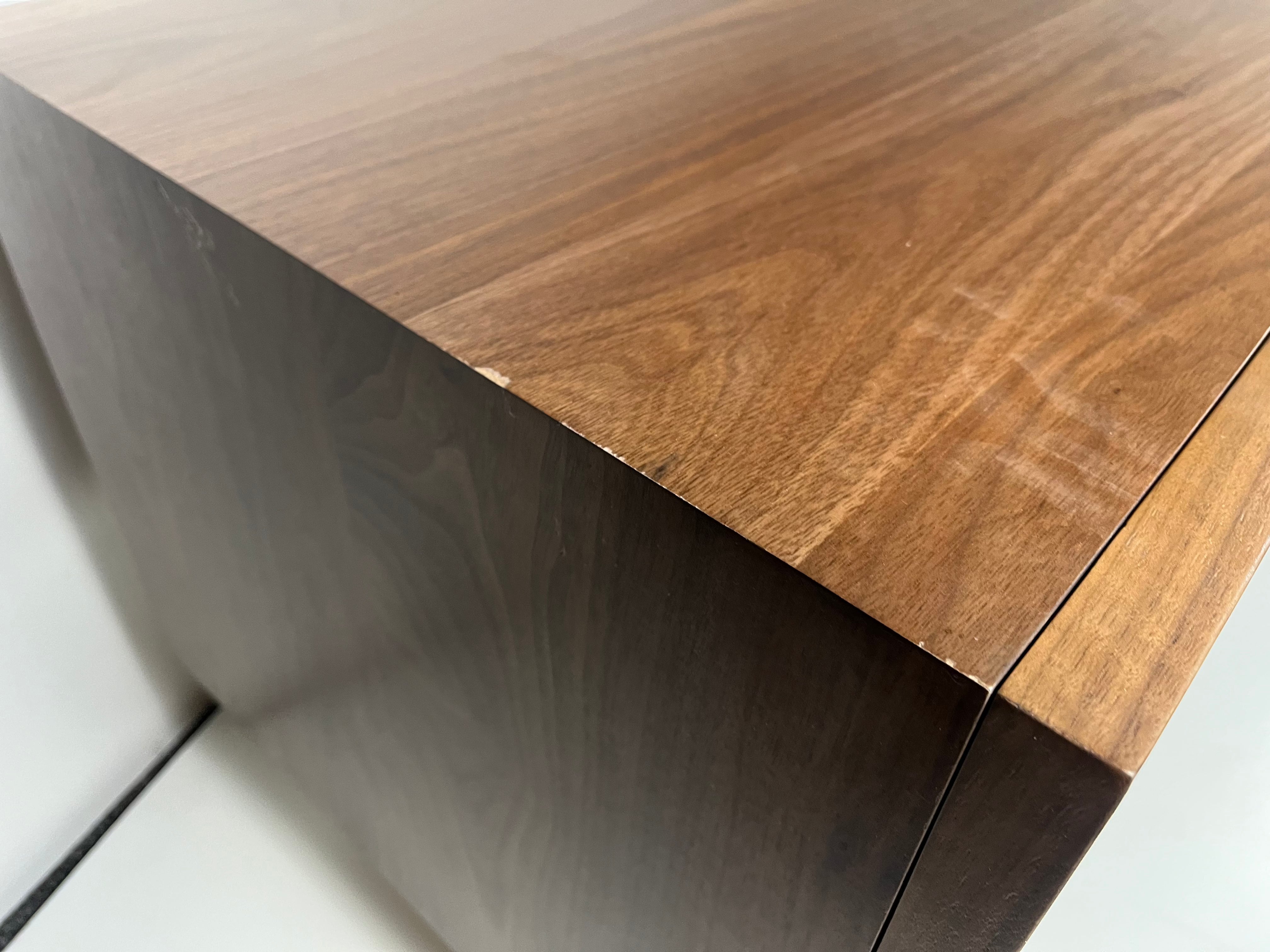 Belgravia 4 Door Light Walnut and Gold Trim Media Unit - Outlet  Nicholas John Interiors