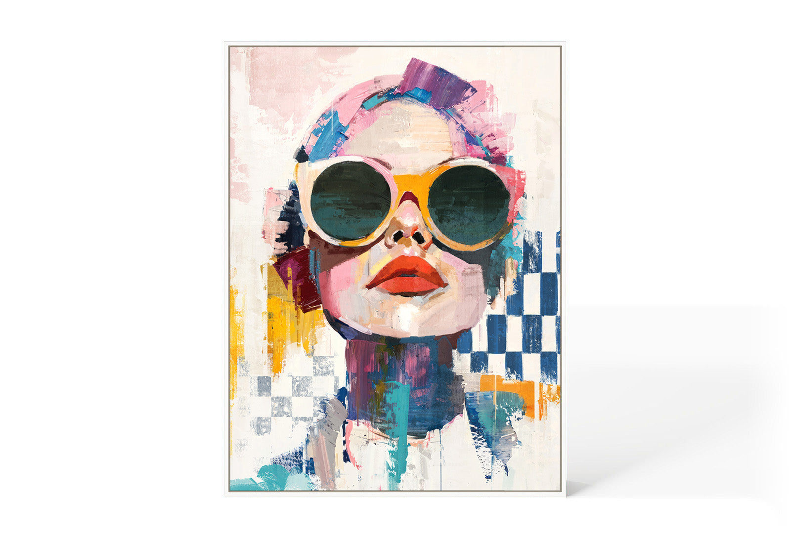 Berkeley Designs Abstract 77 – White Framed Canvas  Nicholas John Interiors