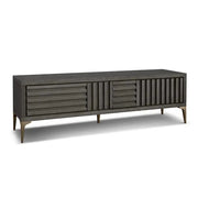 Berkeley Designs Kyoto Media Unit – Grey Oak with Brass Detailing - Outlet   Nicholas John Interiors