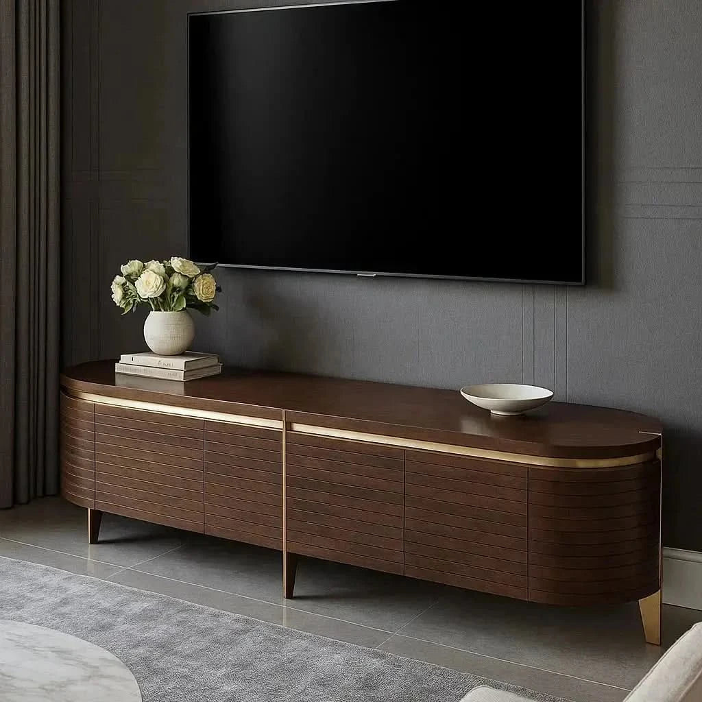 Berkeley Designs Malibu 2 Drawer Media Unit – Walnut   Nicholas John Interiors